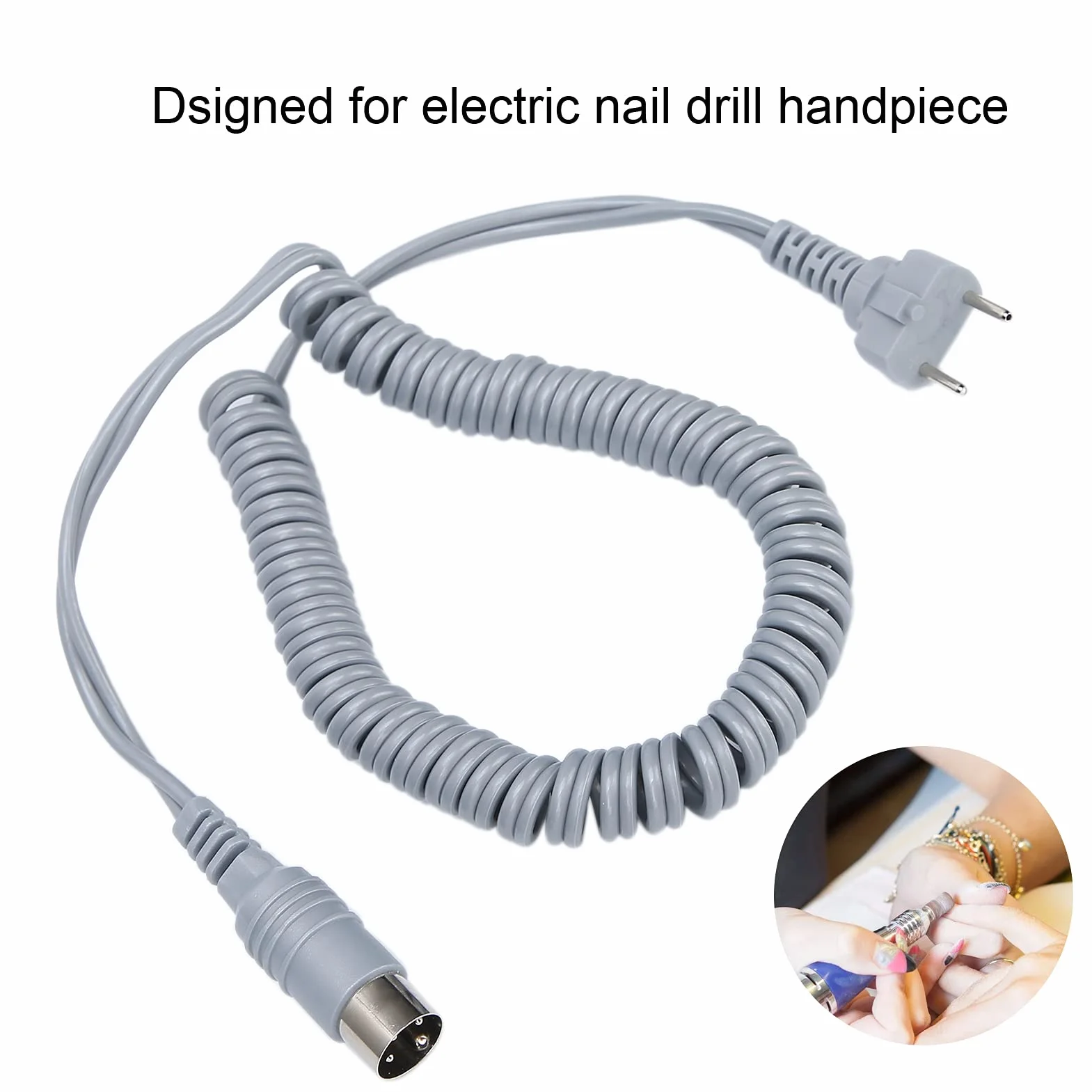 Cable Eléctrico para Taladro de Uñas, Cable de Alimentación de 5,9 Pies