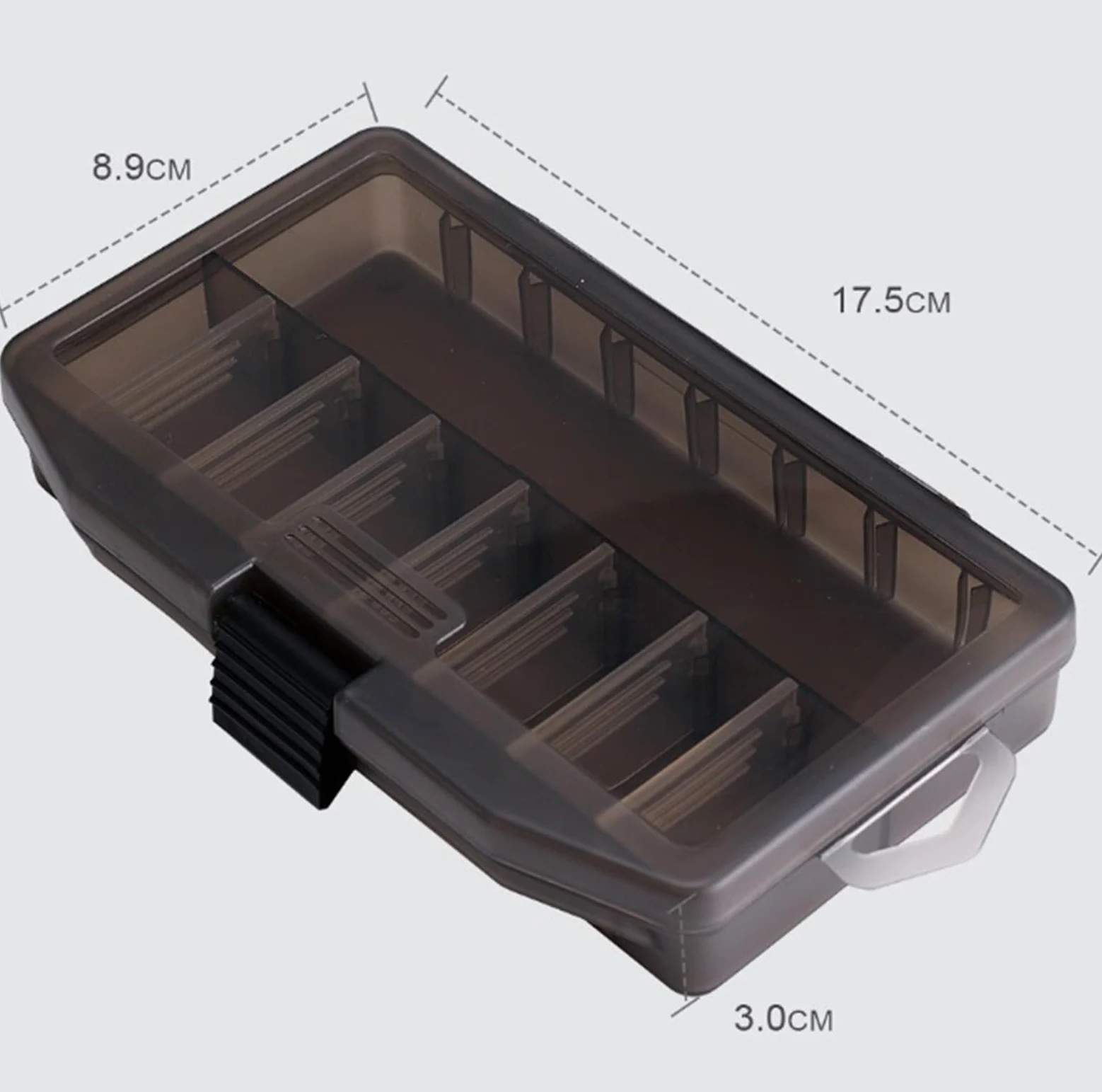 Caja de Almacenamiento de Aparejos Caja De Aparejos, Organizadora Pesca, Bandeja, Almacenamiento Plástico Transparente Con Divisores Fishing Tackle Box