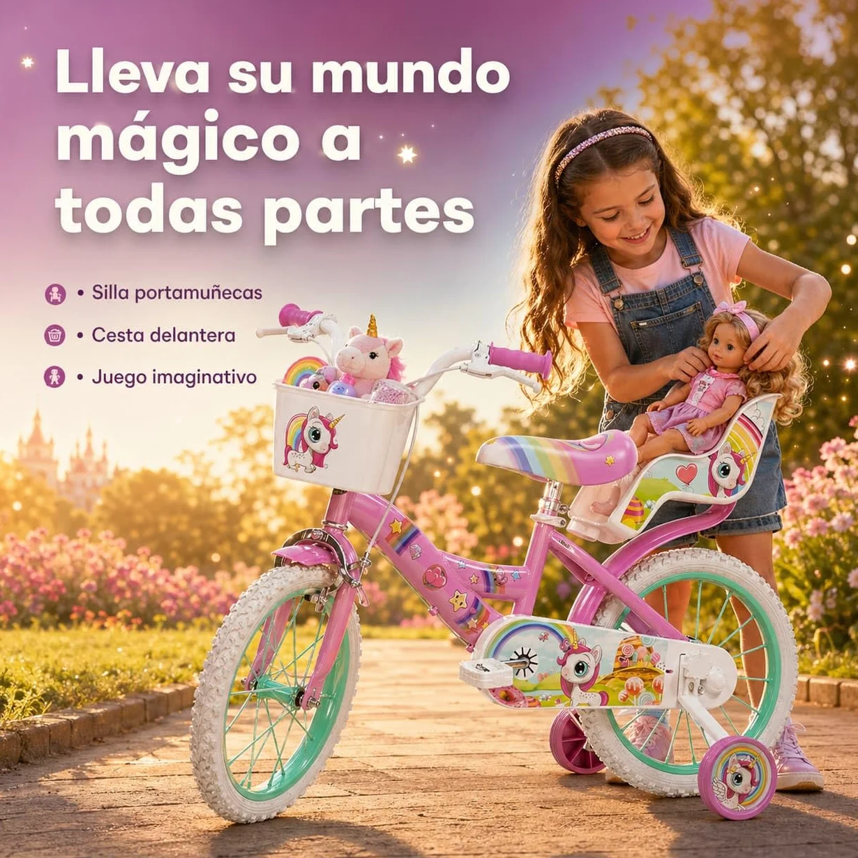 TOIMSA Bicicleta Unicornio 16" (5/8 años)
