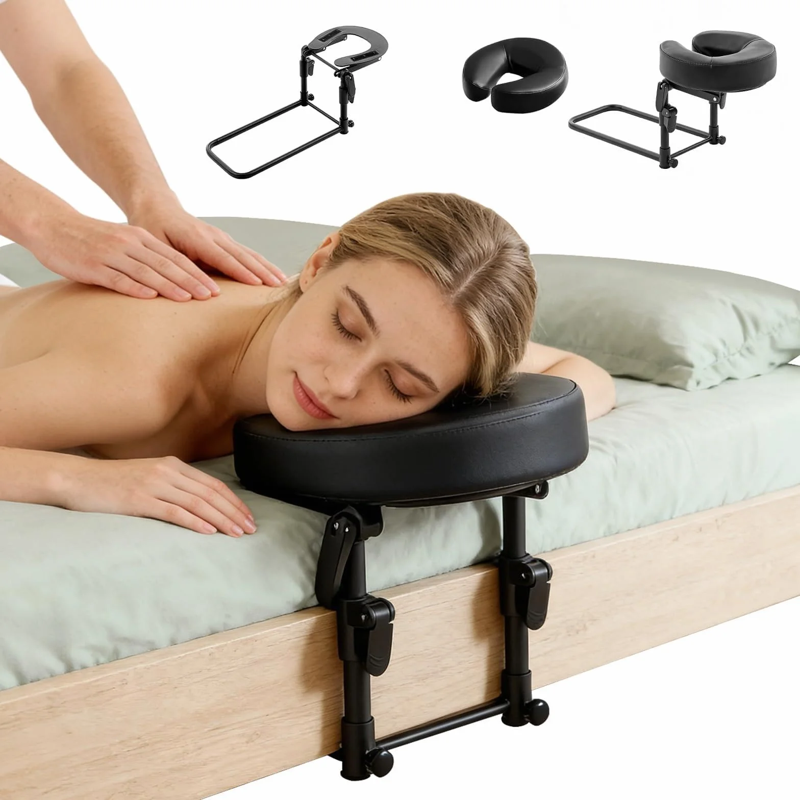 Reposacabezas Masaje Cama Altura Ajustable 14-45cm Almohada Forma de U Cuidado Ojos Belleza SPA Facial