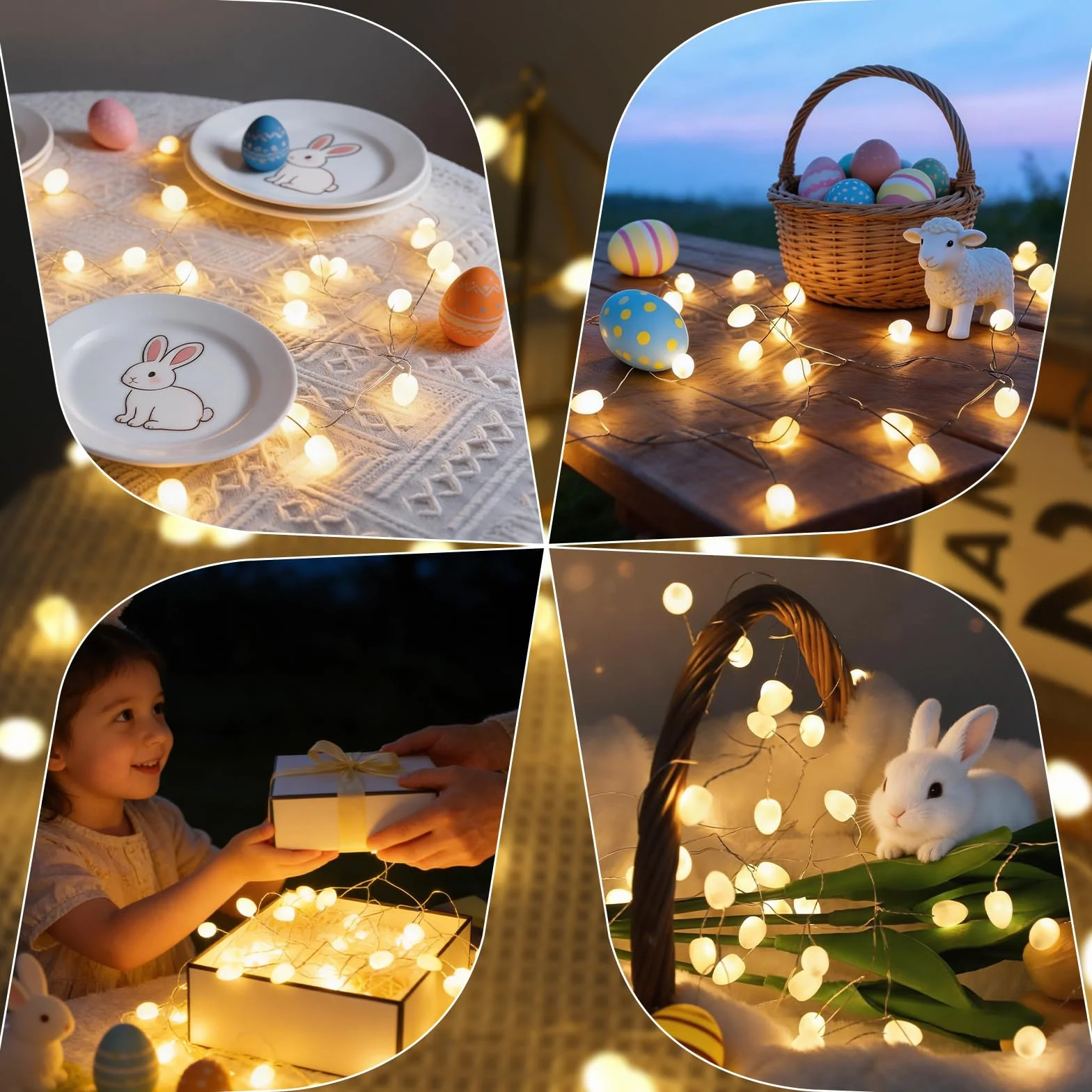 Guirnalda de luces LED 3m 40LED luz blanca cálida para Navidad interior exterior