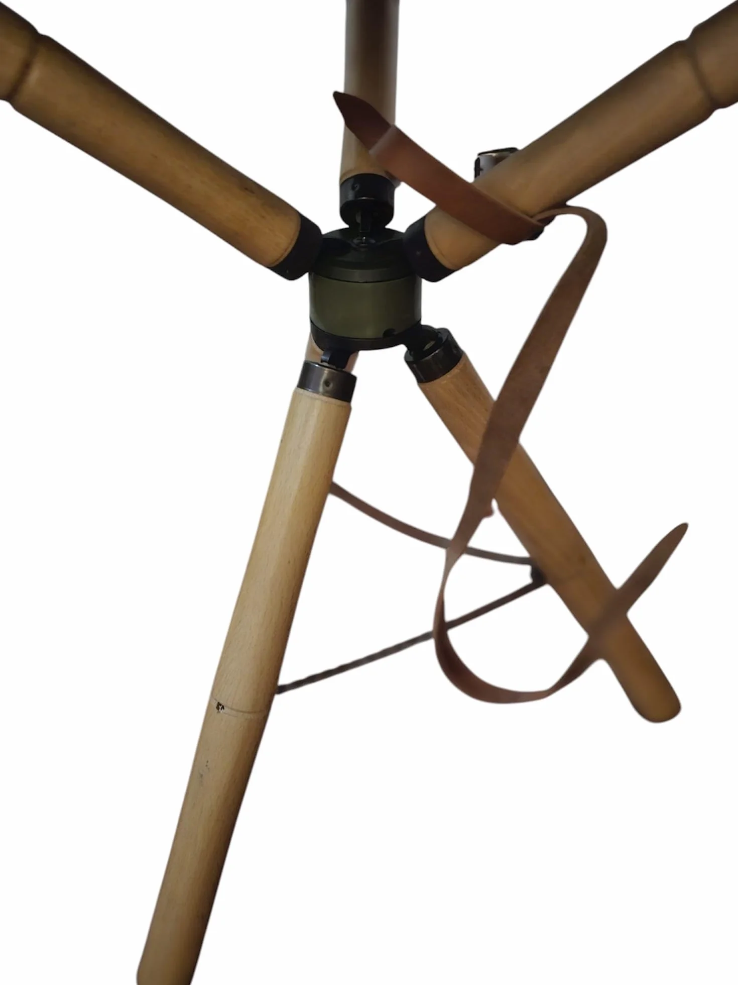 Genérico Silla de Caza trípode giratoria con Asiento en Piel de Haya Altura 56cm