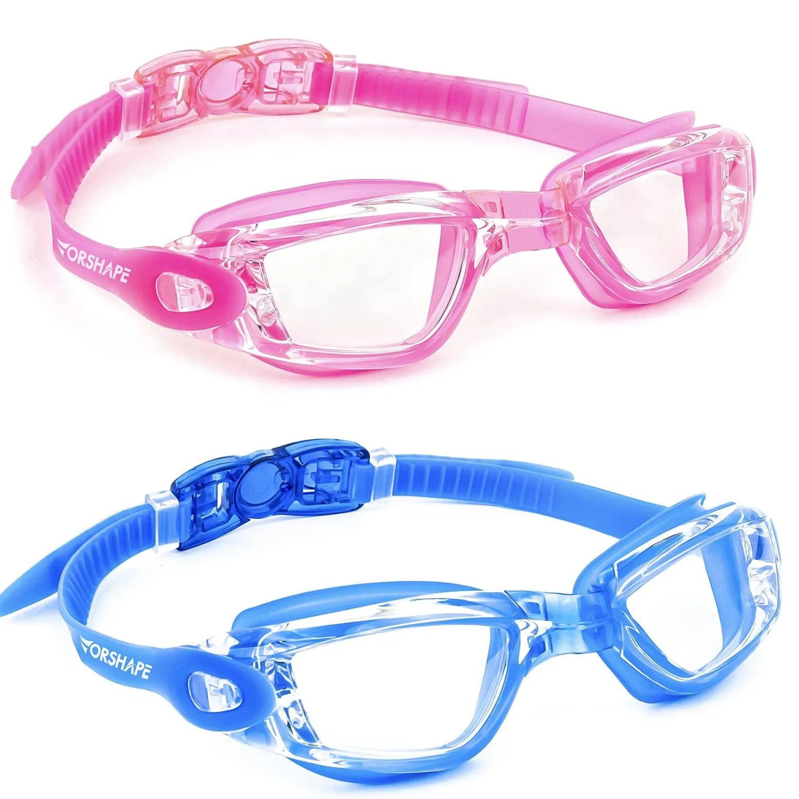 Juego de 2 gafas de natación sin fugas para adultos, hombres, mujeres, jóvenes