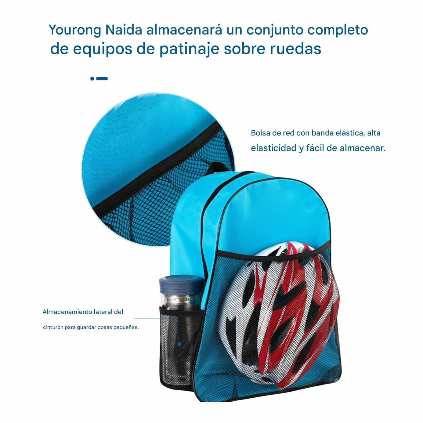 Genérico Bolsa para Patines, Mochila para Patines Niños Adulto, Bolsa De Almacenamiento para Patines En Línea para Patines De Hielo, Ideal para Viajes Y Entrenamiento Al Aire Libre, 35x17x43cm