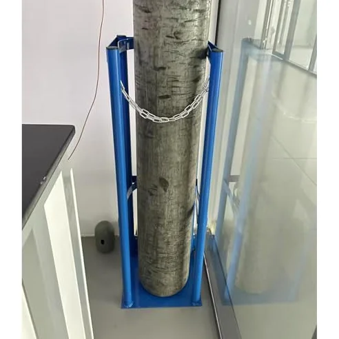 Estante Fijo para bombonas de Gas de 80 a 100 cm de Alto, con Cadena Protectora y Tornillos de fijación, Organizador para Almacenamiento y Transporte de bombonas de Gas (1 Botella de 32 cm)