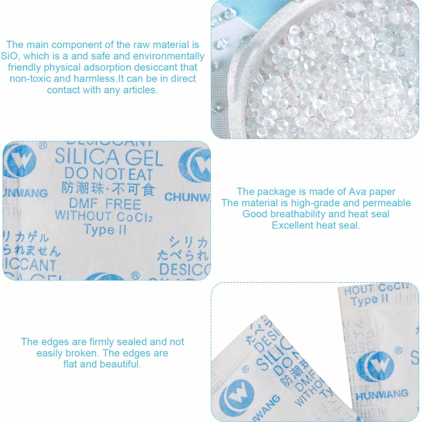 Paquete de 20 sobres de gel de sílice reutilizables absorbentes de humedad para ropa y zapatos