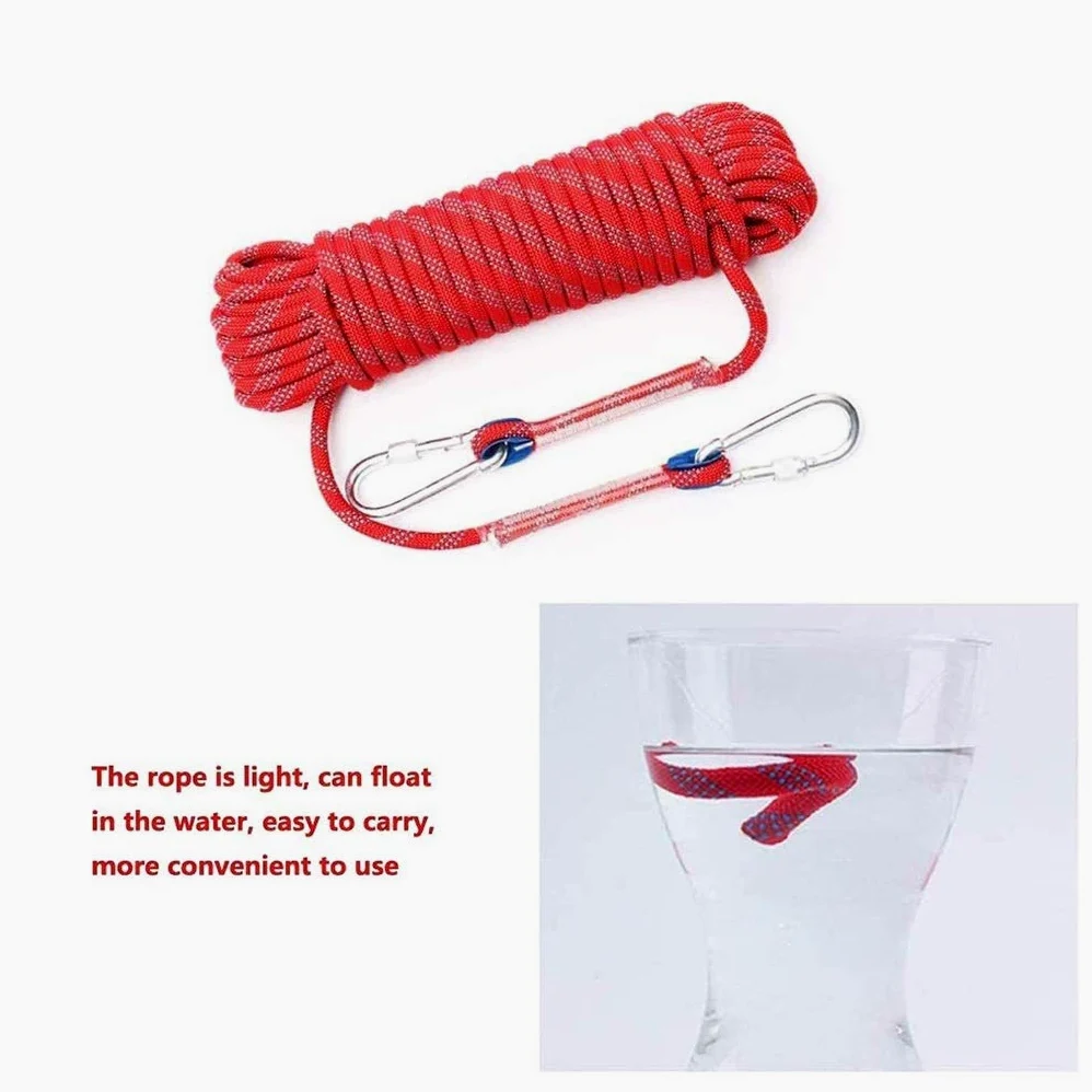 Cuerda de escalada， Espesor 12 Mm, Cuerda De Bloqueo Estático, Línea De Vida De Descenso Colgante, Cuerda De Paracaídas De Escape, Bloqueo De Seguridad, Deporte, Montañismo, Operación A Gran Altitud(G