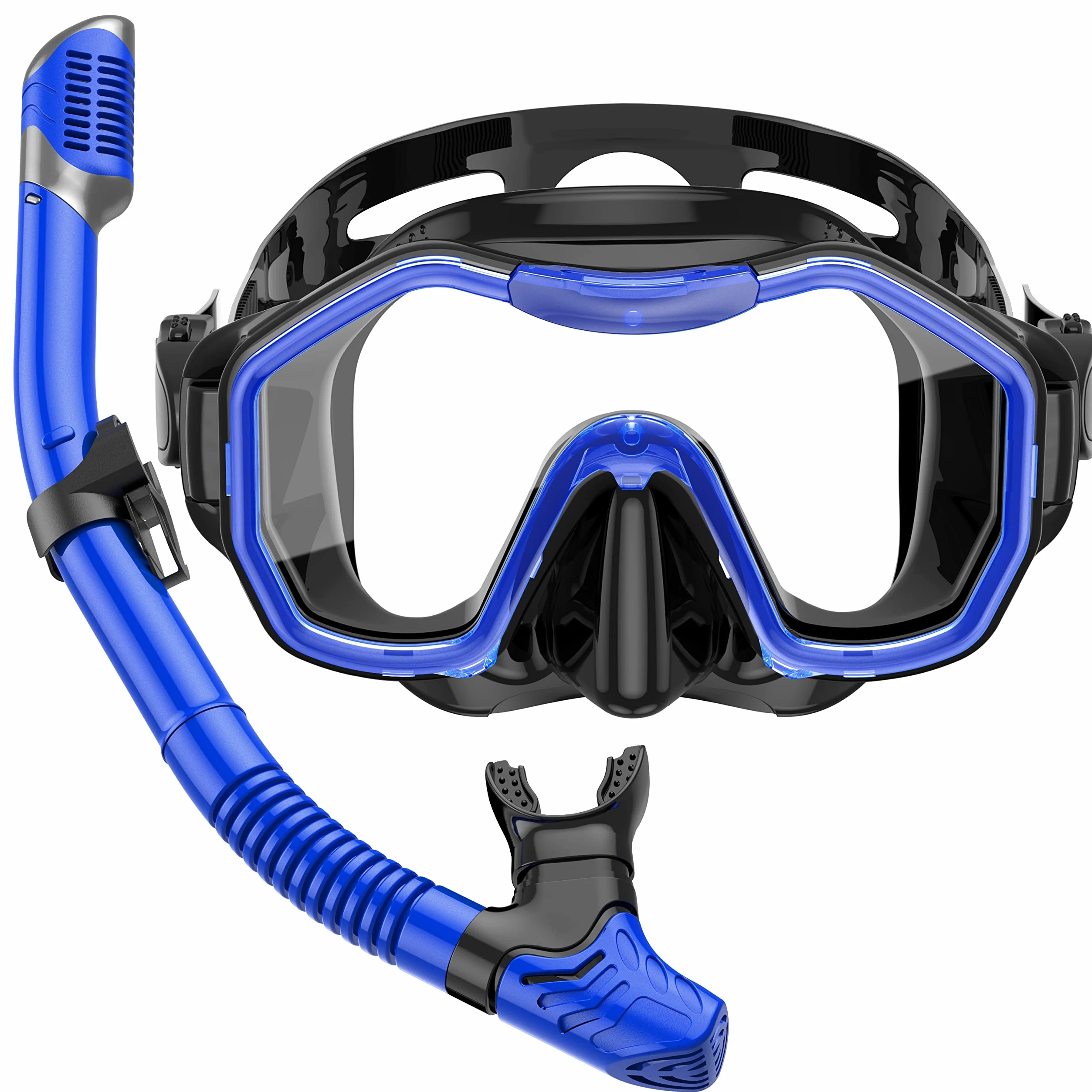 Equipo de snorkel para adultos y niños, juego de snorkel, máscara de snorkel panorámica de 180°, máscara de snorkel para snorkel y buceo