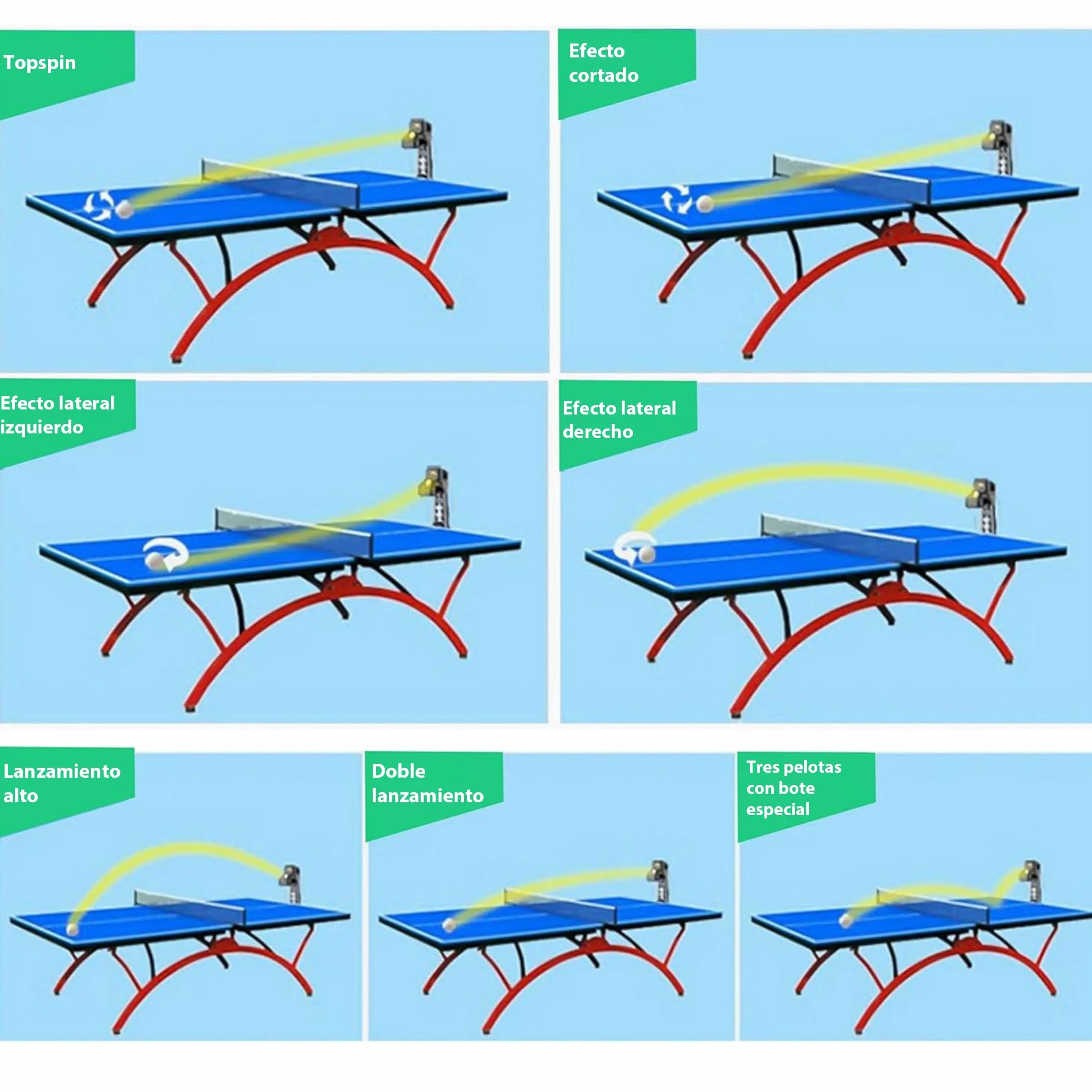 Robot de tenis de mesa con red, máquina automática de tenis de mesa para entrenamiento y ejercicio con mando a distancia, CE/CCC
