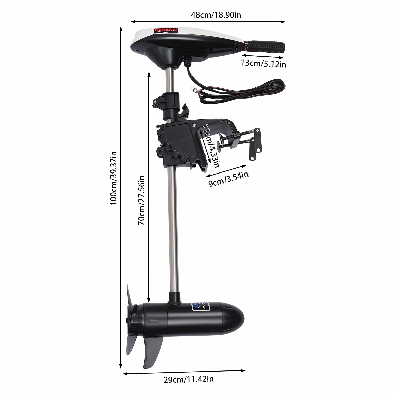 Motor fueraborda para barcos eléctricos, 12 V, 45 LBS, inflables, kayak, canoa y bote