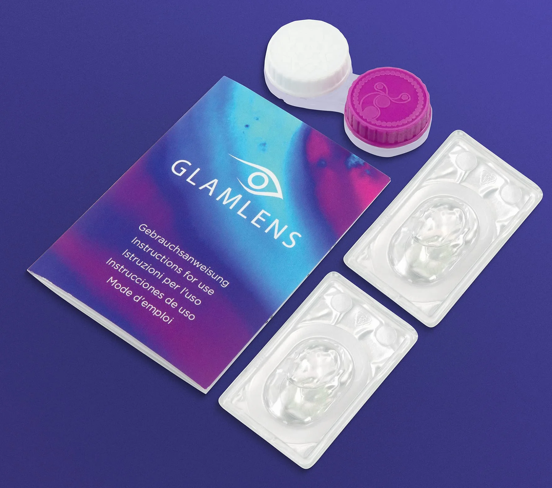 GLAMLENS Keira Blue lentillas de colores azules 1 par 90 Días Sin Graduación hidrogel de silicona