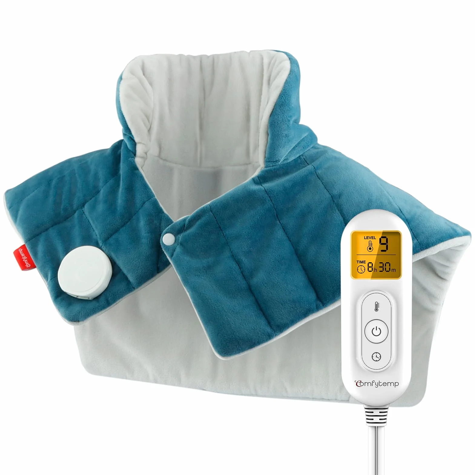Comfytemp Almohadilla Térmica Cuello, 9 Niveles de Calor, 11 Temporizador, Apagado Automático, Lavable