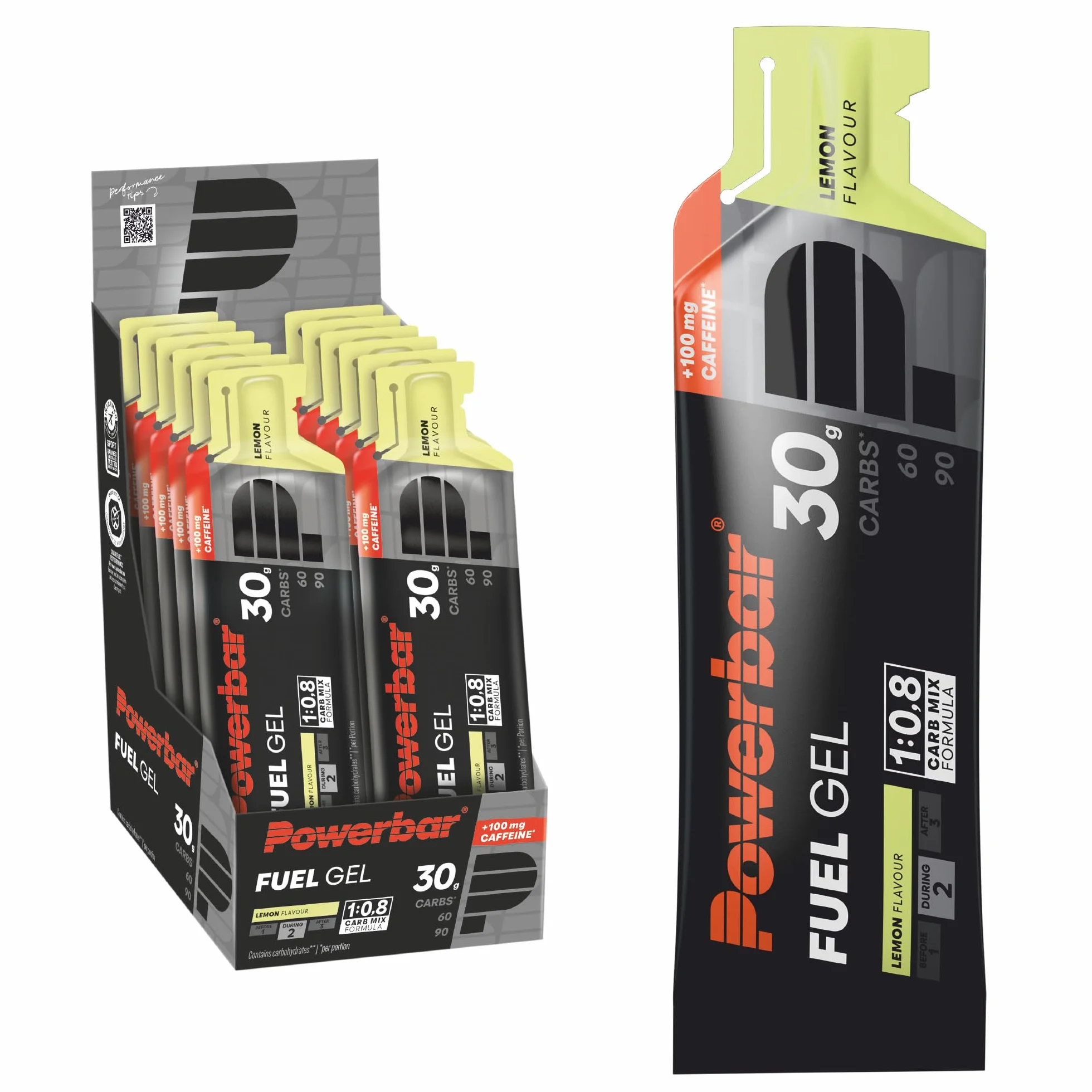 Powerbar Fuel 30 Gel Lemon 12x50ml Gel Energético Alto en Carbohidratos 100mg Cafeína