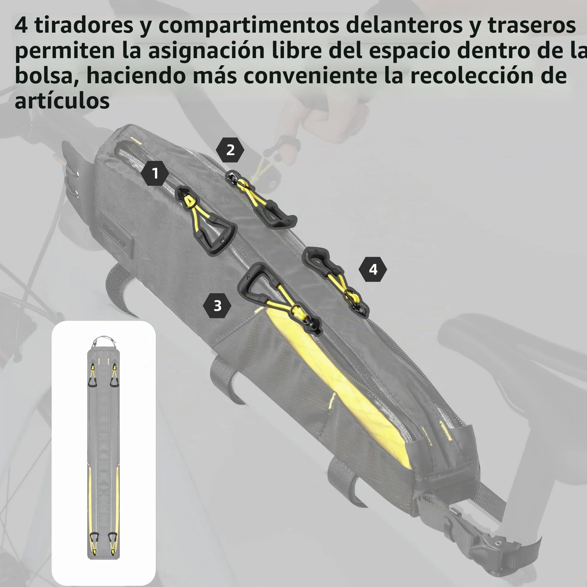 Rhinowalk Bolsa para Tubo Superior de Bicicleta, Impermeable, Accesorio Profesional para Montaña y Carretera (Versión Ampliada), 2,1 L
