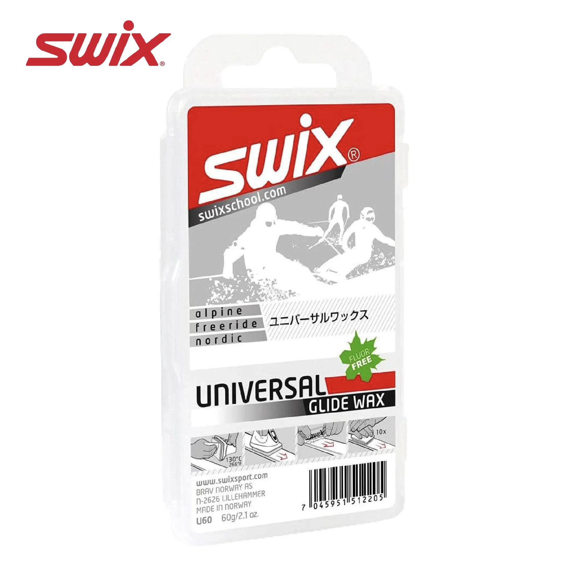 Swix Cera universal para esquí/snowboard para niños, 60 g o 180 g, blanca, 60 gramos