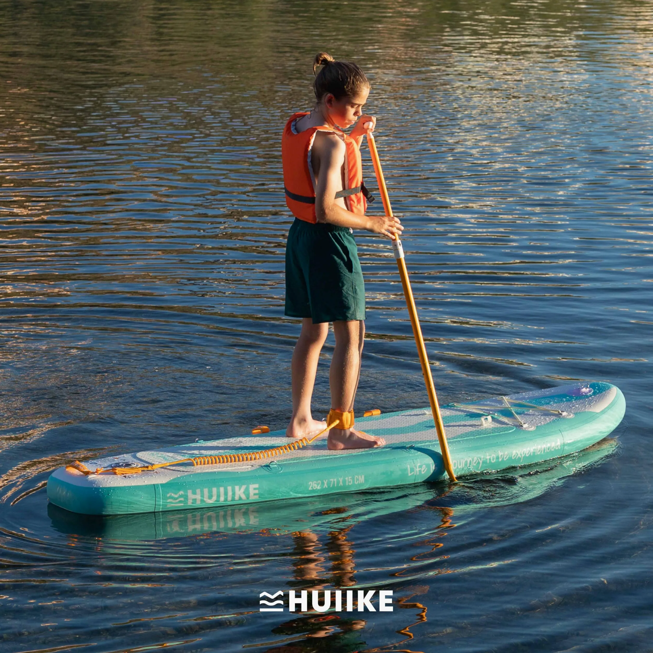 HUIIKE Tabla Paddle Surf Hinchable para Niños 8’7” y 80 kg, con Accesorios | SUP Convertible en Kayak. Stand Up Paddle Board Gran Estabilidad y Resistencia con Remo, Quillas, Inflador, Leash, Mochila