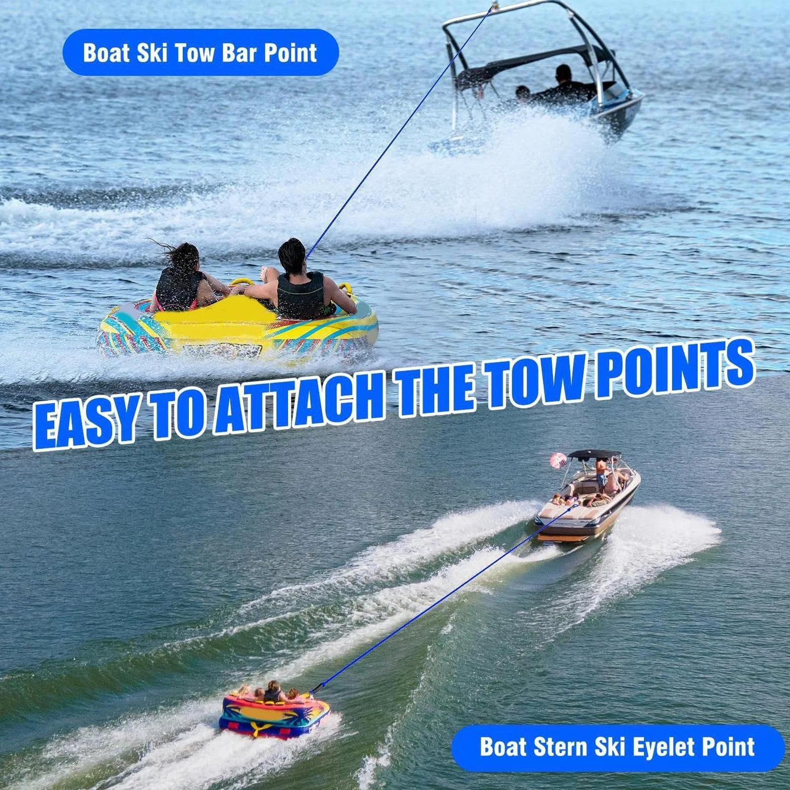 Cuerda flotante de seguridad para kayak, cuerda de arrastre para barcos, remolque, rescate, pesca