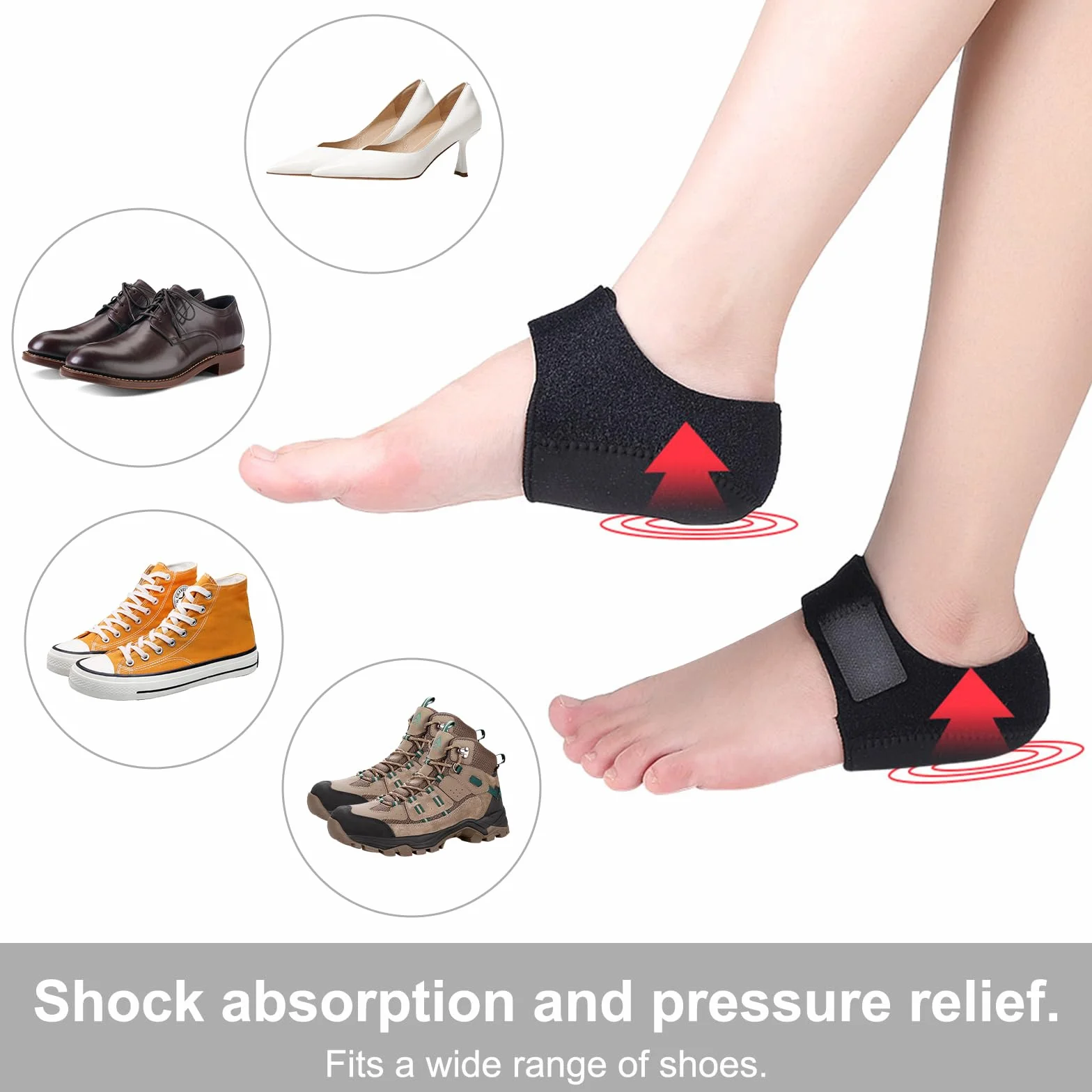 Protector Talon Taloneras Silicona Ajustables Fascitis Plantar Tendinitis Aquiles Espolón óseo Dolor Talón (34-40)