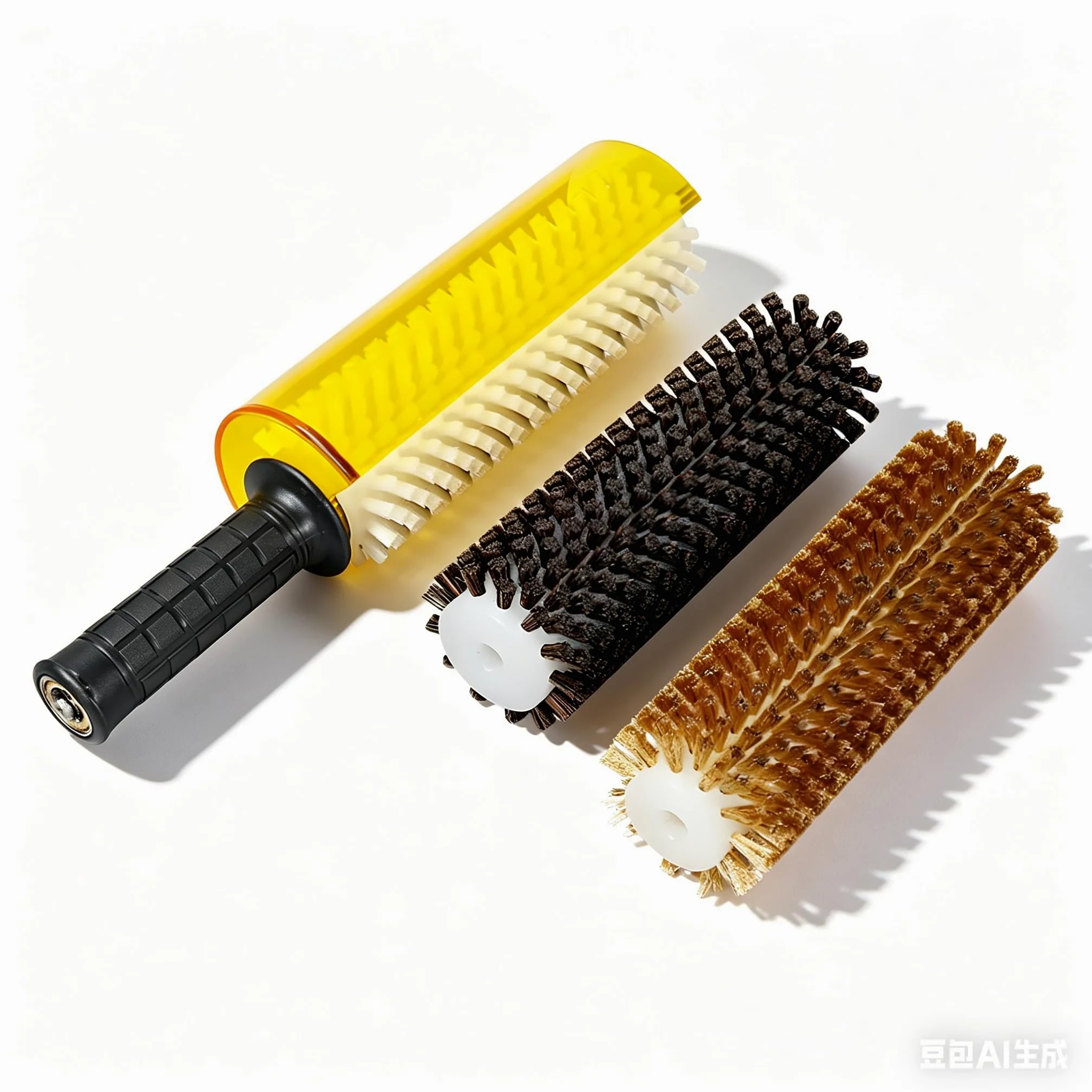 Kit de cepillo de esquí Roto para cera de snowboard, con 3 cepillos intercambiables (latón, crin de caballo, nailon), con protector de eje, para una limpieza rápida y acabado deslizante de pulido