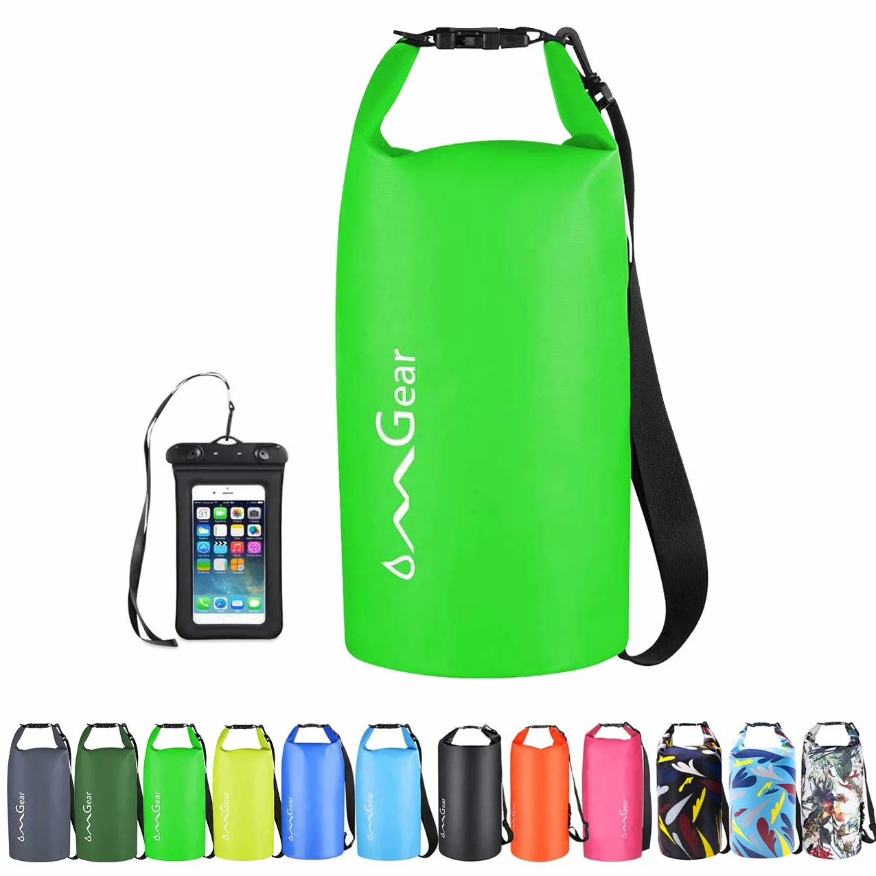OMGear - Mochila Impermeable con Bolsa Seca para teléfono, 40 L/30 L/20 L/10 L/5 L, Bolsa Seca Flotante para Kayak, navegación y Actividades al Aire Libre