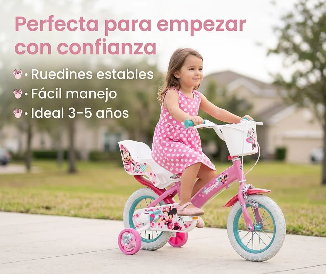 TOIMSA Bicicleta 12" Minnie Huffy (3/5 años), Multicolor