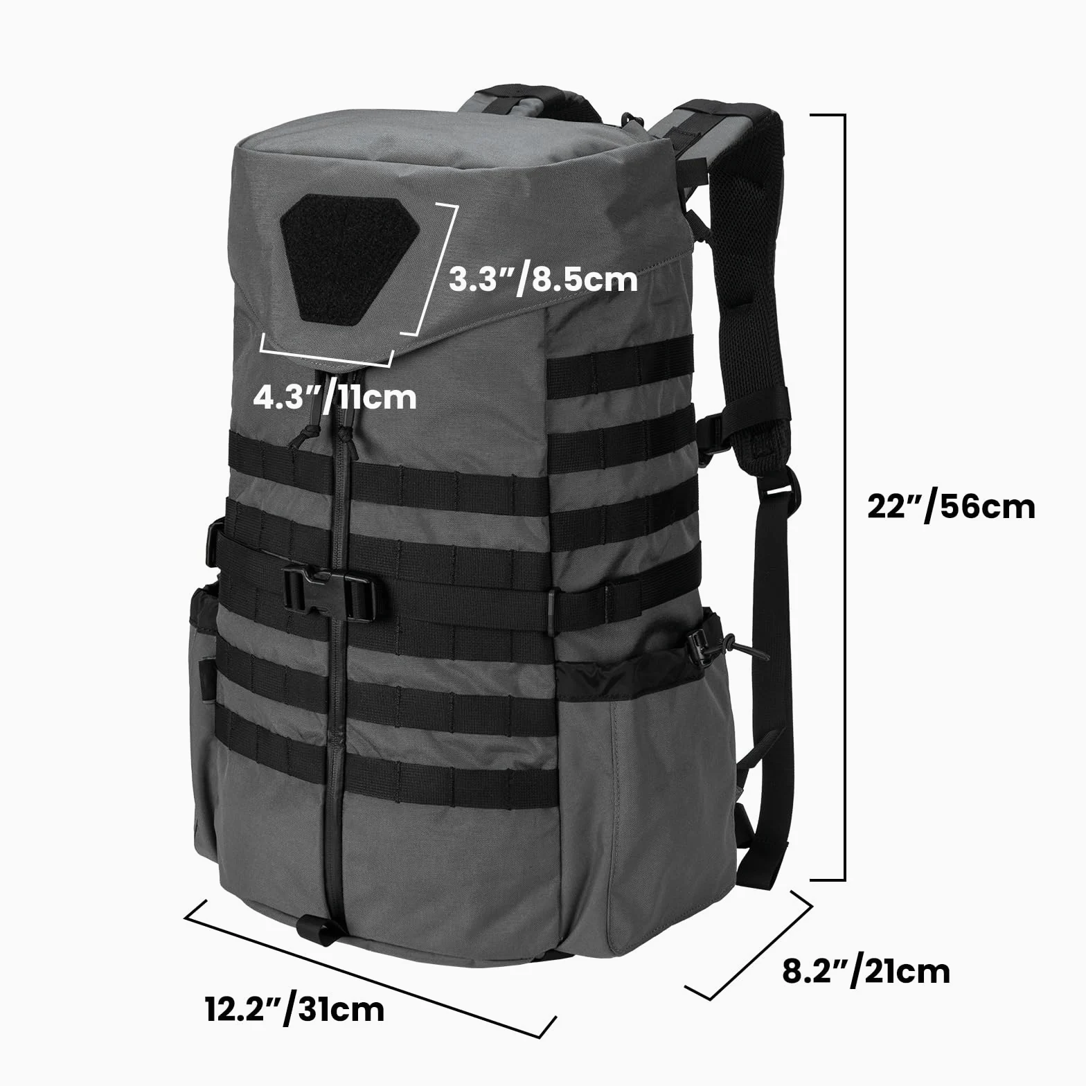 EXCELLENT ELITE SPANKER Mochila Militar Táctica Molle Mochila de Camping Mochila de Caza para Senderismo, Excursión y Viajes(GRY)