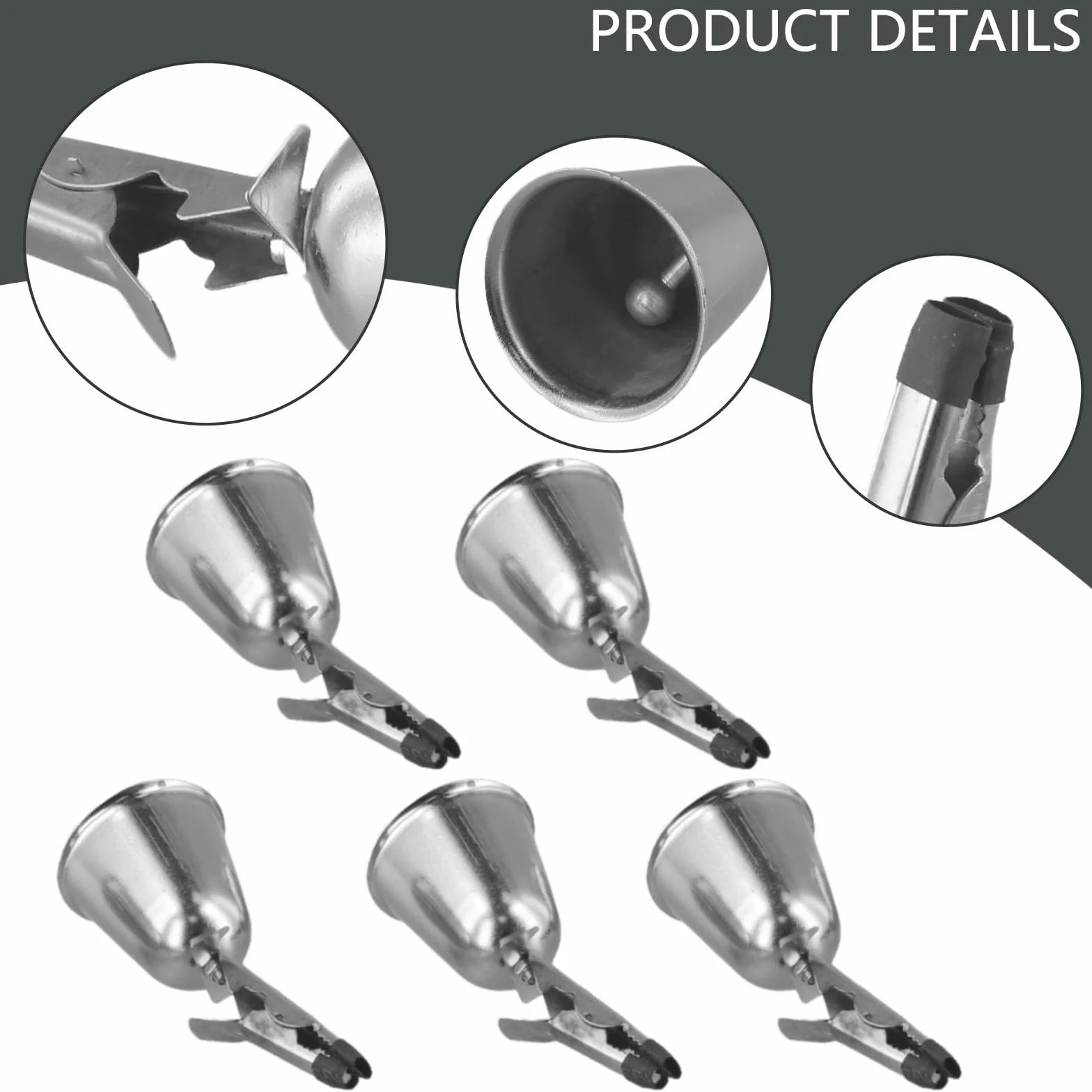 5 campanas de alarma de mordida de pesca, clips de metal para caña, ideal para pesca nocturna con alertas de sonido fuerte (pequeño)