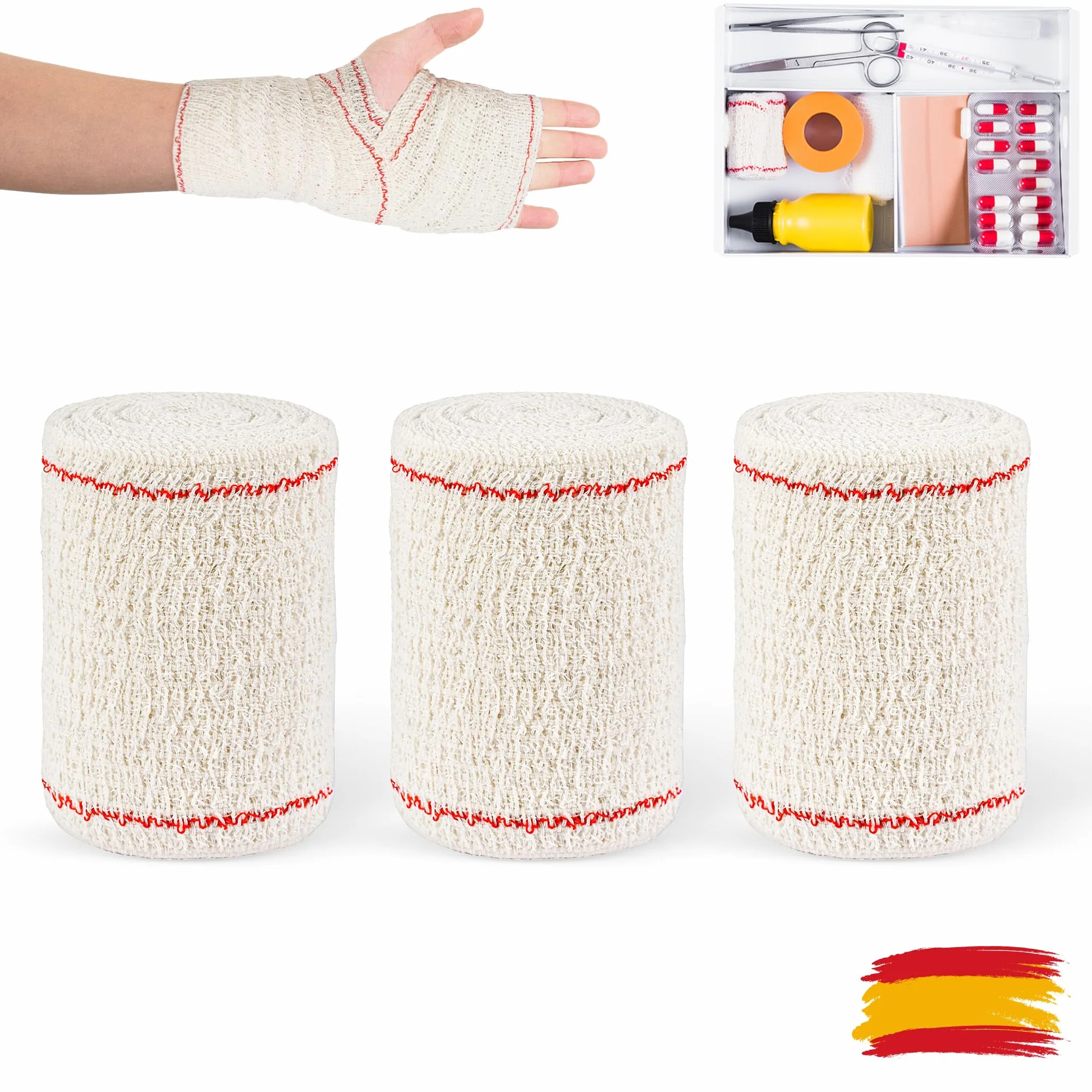 Vendas Elasticas Crepe Sin Latex 10x10cm 3 Unidades