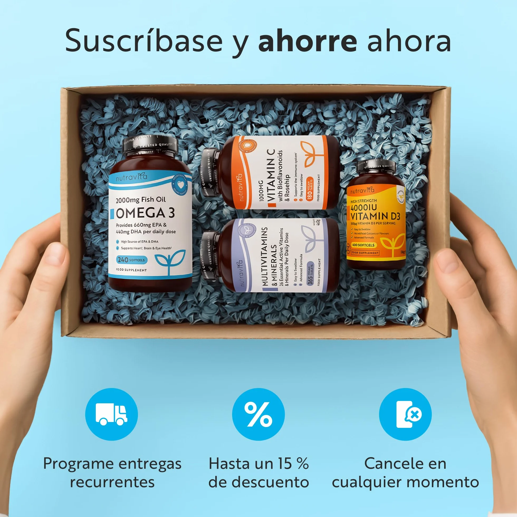 Nutravita Omega 3 2000mg 660mg EPA 440mg DHA 240 Cápsulas Blandas Suplemento para Corazón Cerebro Visión
