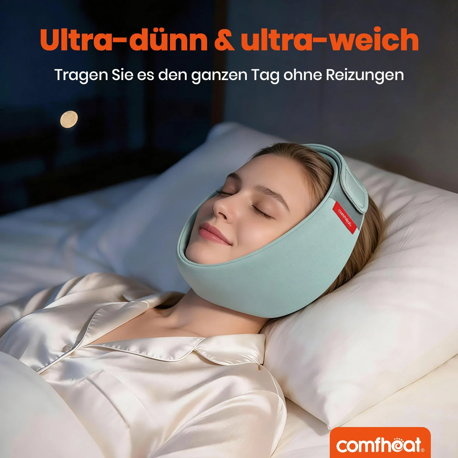 Máscara de calefacción facial USB para TMJ, 3 ajustes de calor ajustables