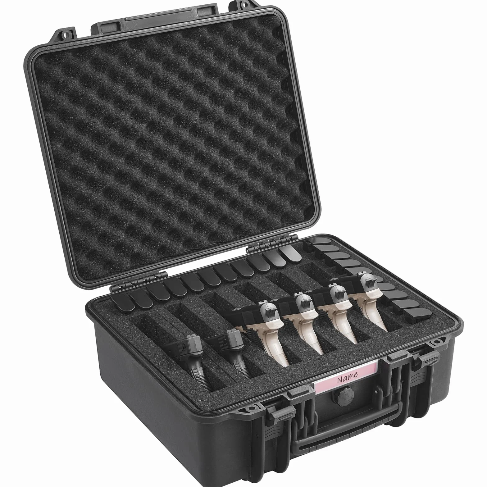 VEVOR Estuche Rígido de Pistola 491x434x211 mm Resistente Agua Polvo para 6 Pistolas
