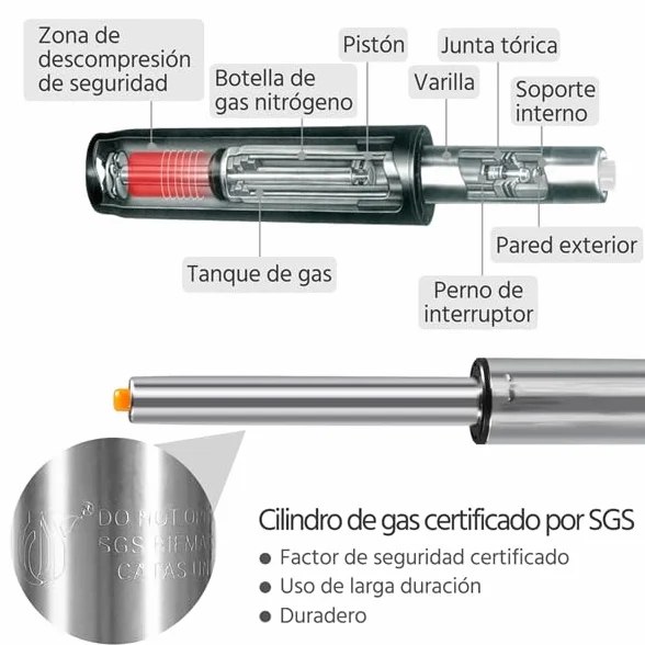 Yaheetech Taburete Profesional PU Giratorio Altura Ajustable 45,5-60 cm Marrón Retro
