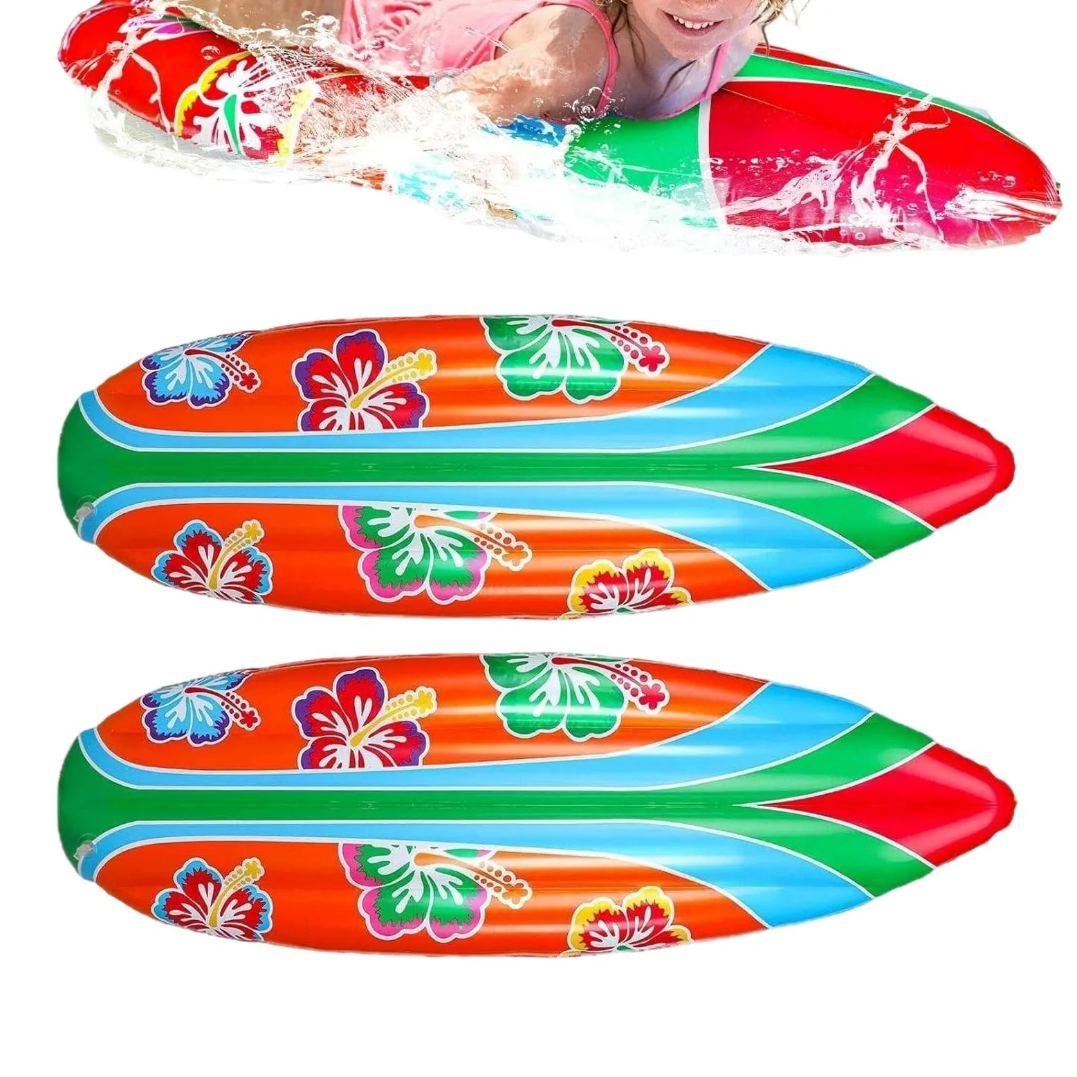 Tabla de Surf Hinchable Juguete De Piscina Con 2 Piezas | Tabla Surf Para Niños Para , Decoración, Piscina, Playa, Agua, Patio, Exterior Y Verano