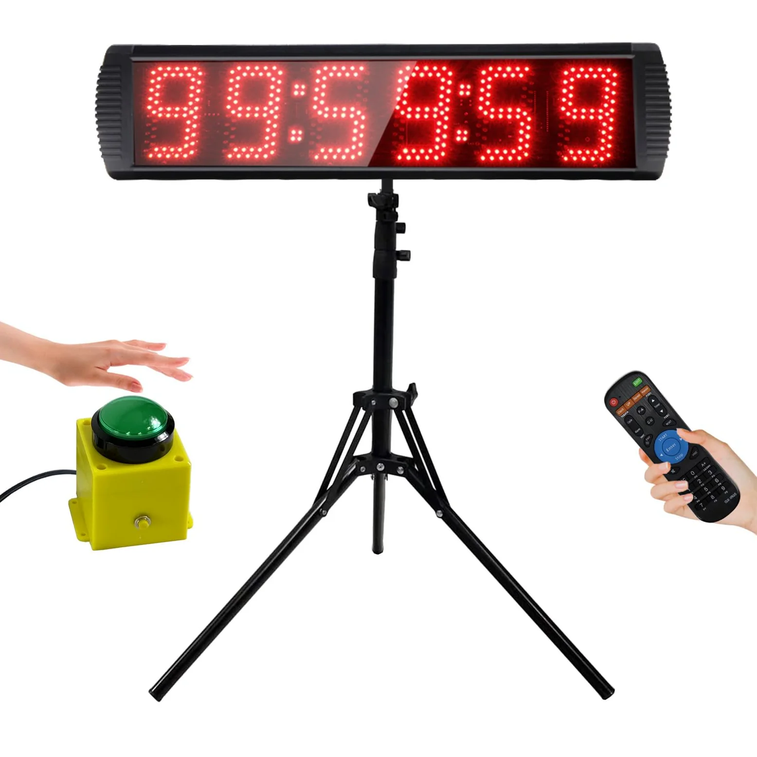 YZ Cronometro, Cronometros Deportivos 5'', Reloj Digital Pared con Countdown/Up CronóMetro, Cronometro Oposiciones Temporizador Digital Led Grande, Temporizador con Control Remoto para Casa Garaje
