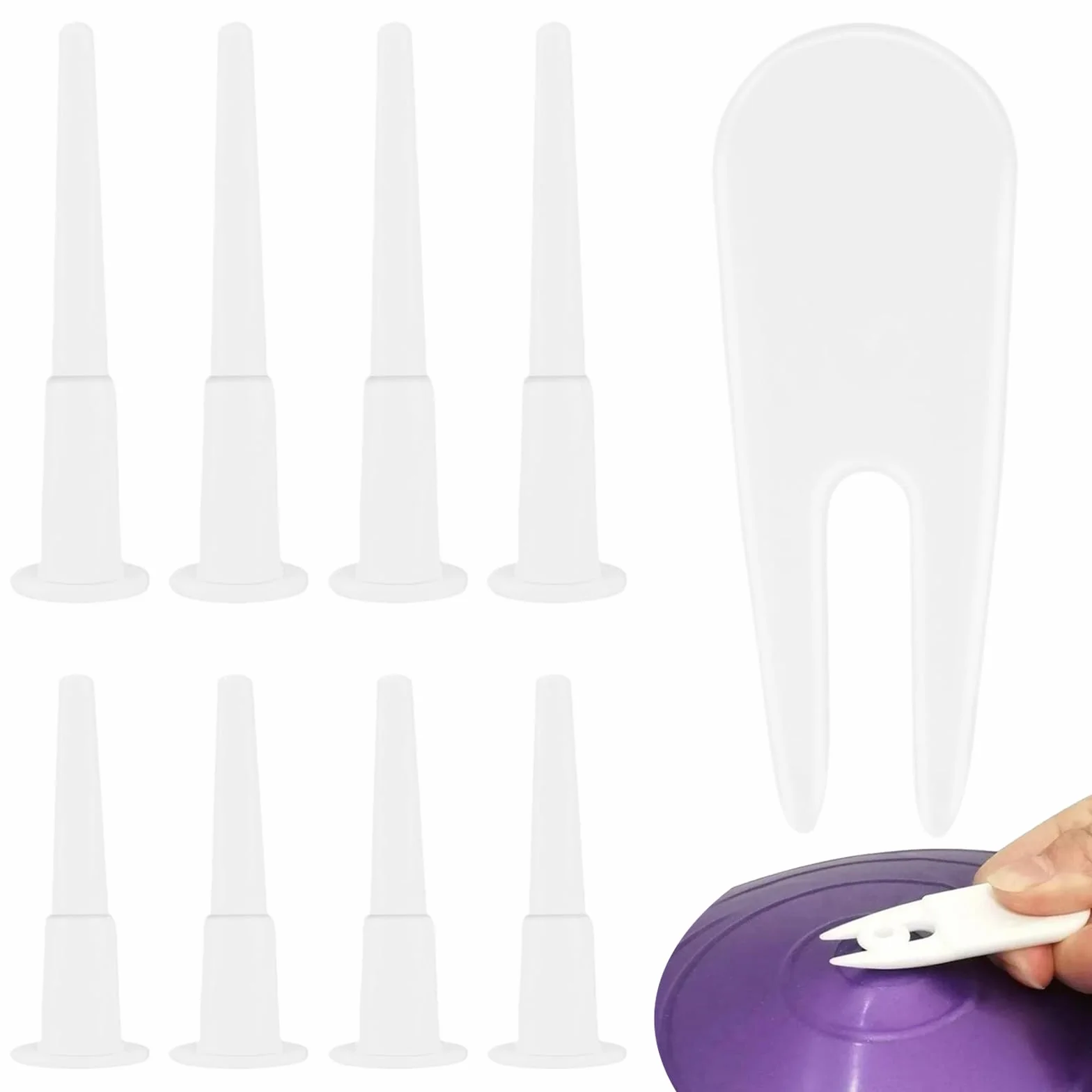 8 Piezas Kit De Repuesto Para Tapón De Bola Para Ejercicios, Bola De Yoga, Tapón De Aire, Tapón De Aire De La Bola De Fitness, Con 1 Pieza De Dispositivo De Extracción