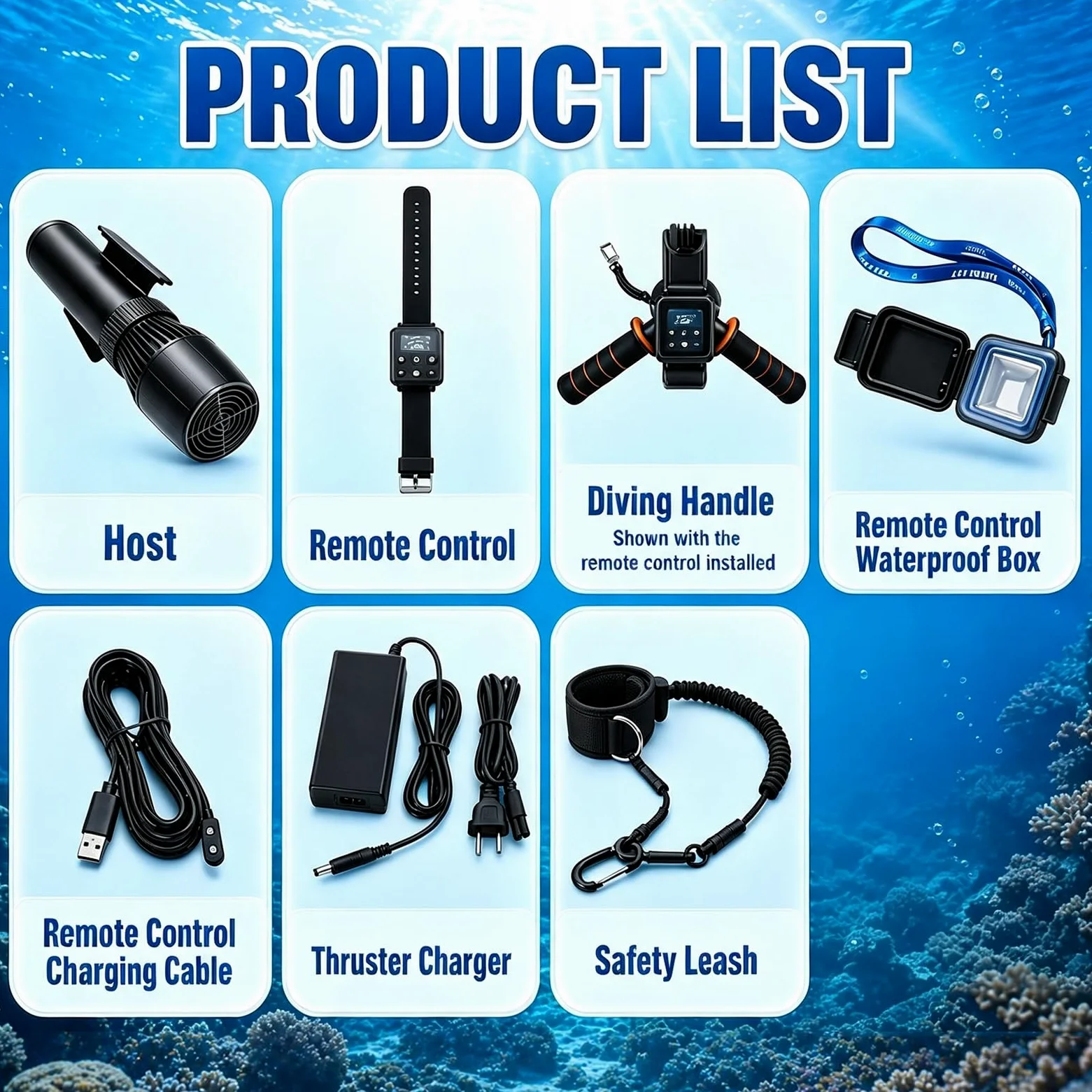 Patinete Eléctrico Submarino de 500 W, 10 Velocidades, 3-7 Km/H | Motor Acuático Brushless, Batería 16000mAh Autonomía 180-60 min, 30 m de Profundidad para Buceo y Esnórquel, Fácil Manejo