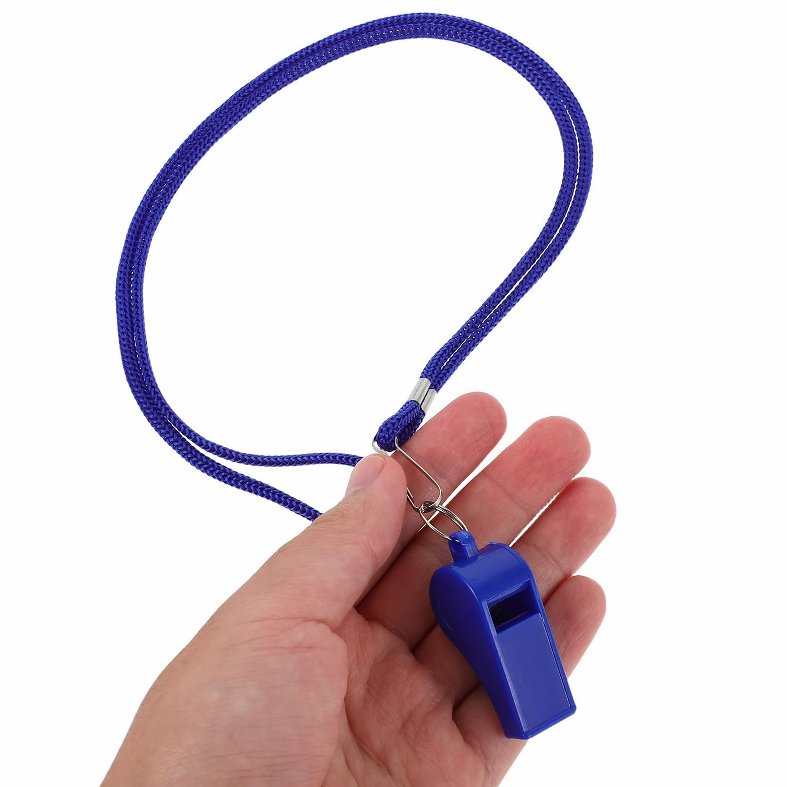 VICASKY - Silbatos de supervivencia potentes de plástico azul con cordón silbatos de emergencia para senderismo, camping, fútbol y actividades deportivas al aire libre