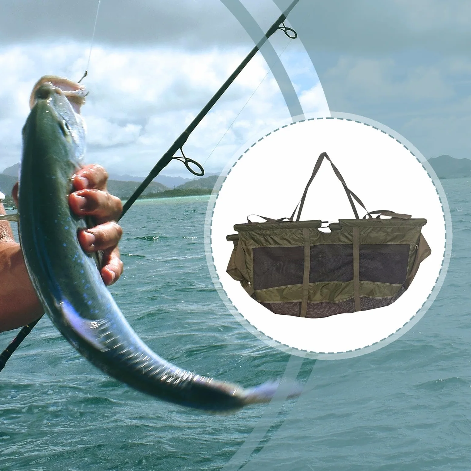 Bolsa de Transporte de Pescado de Gran Capacidad, Multifuncional, para Artículos de Pesca.