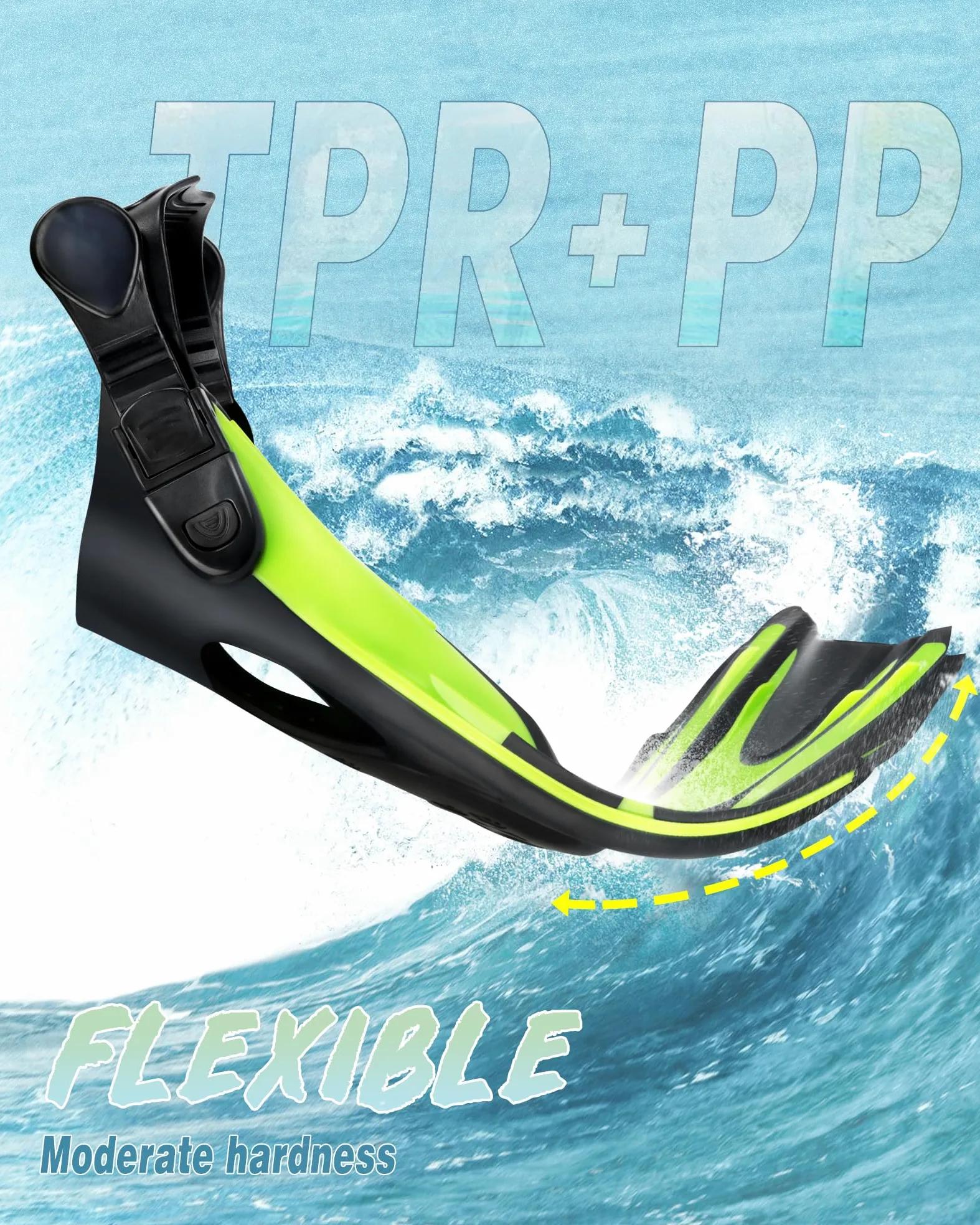 Boosteady Aletas de esnórquel, aletas de natación ajustables para buceo, esnórquel, unisex, adultos y jóvenes, tamaño de viaje, aletas de natación, aletas de entrenamiento, aletas ligeras de buceo