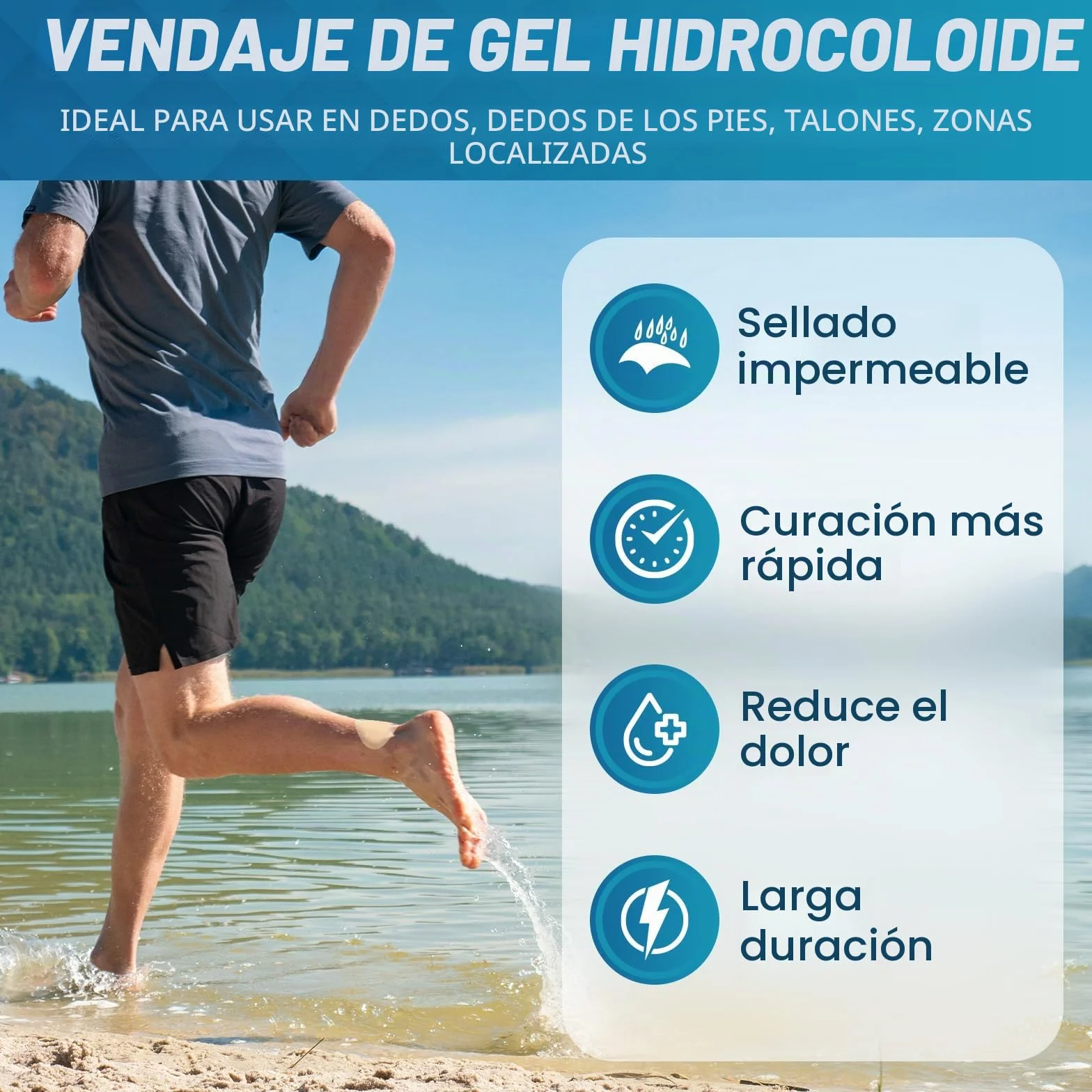 Kimihome Vendas hidrocoloides para pies – 30 unidades – Cojines de ampollas para talón, dedos