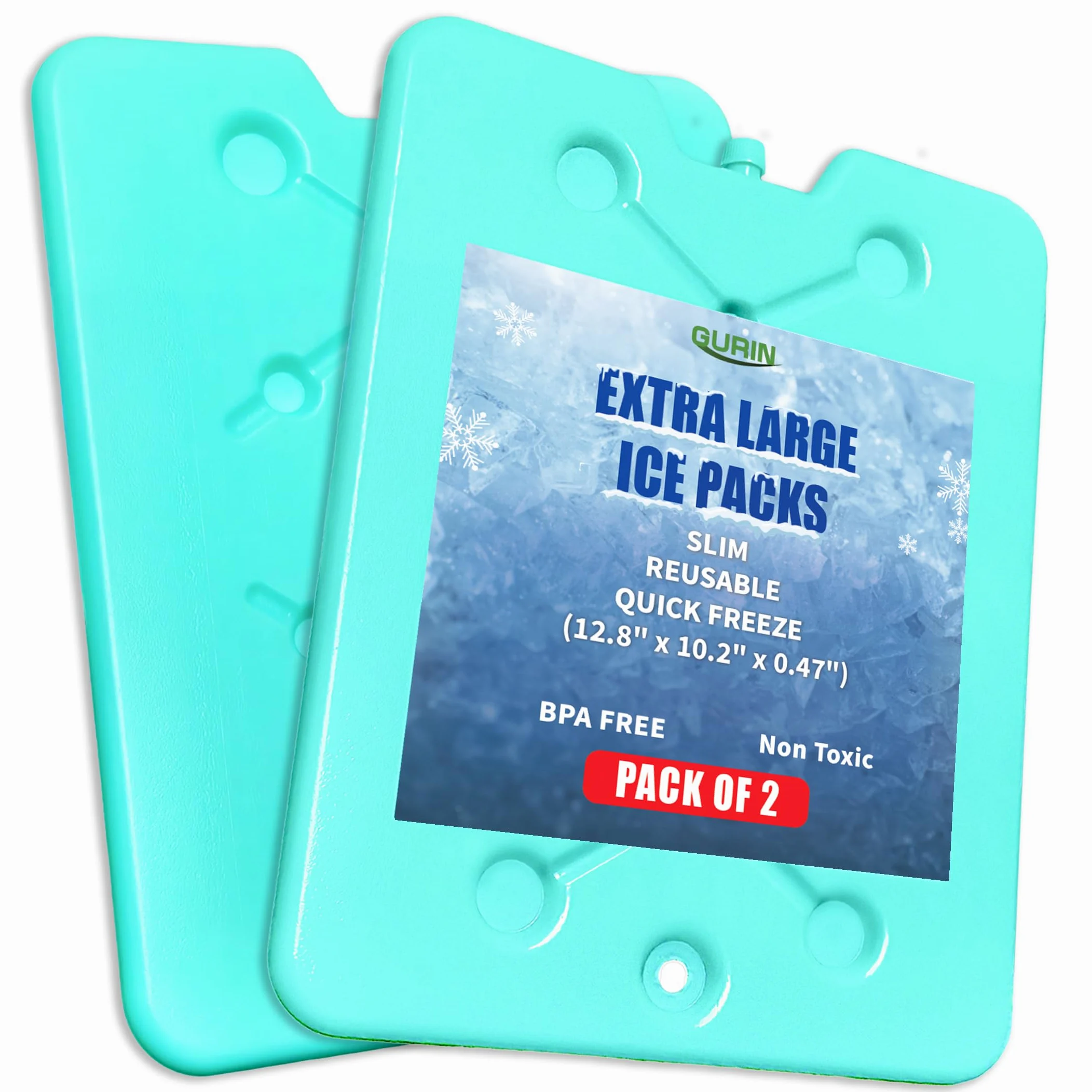 GURIN Bolsas de hielo reutilizables para lonchera, hieleras, bolsas o mochilas, frías hasta 8-12 horas de larga duración para camping, picnic, actividades al aire libre, entrega de alimentos