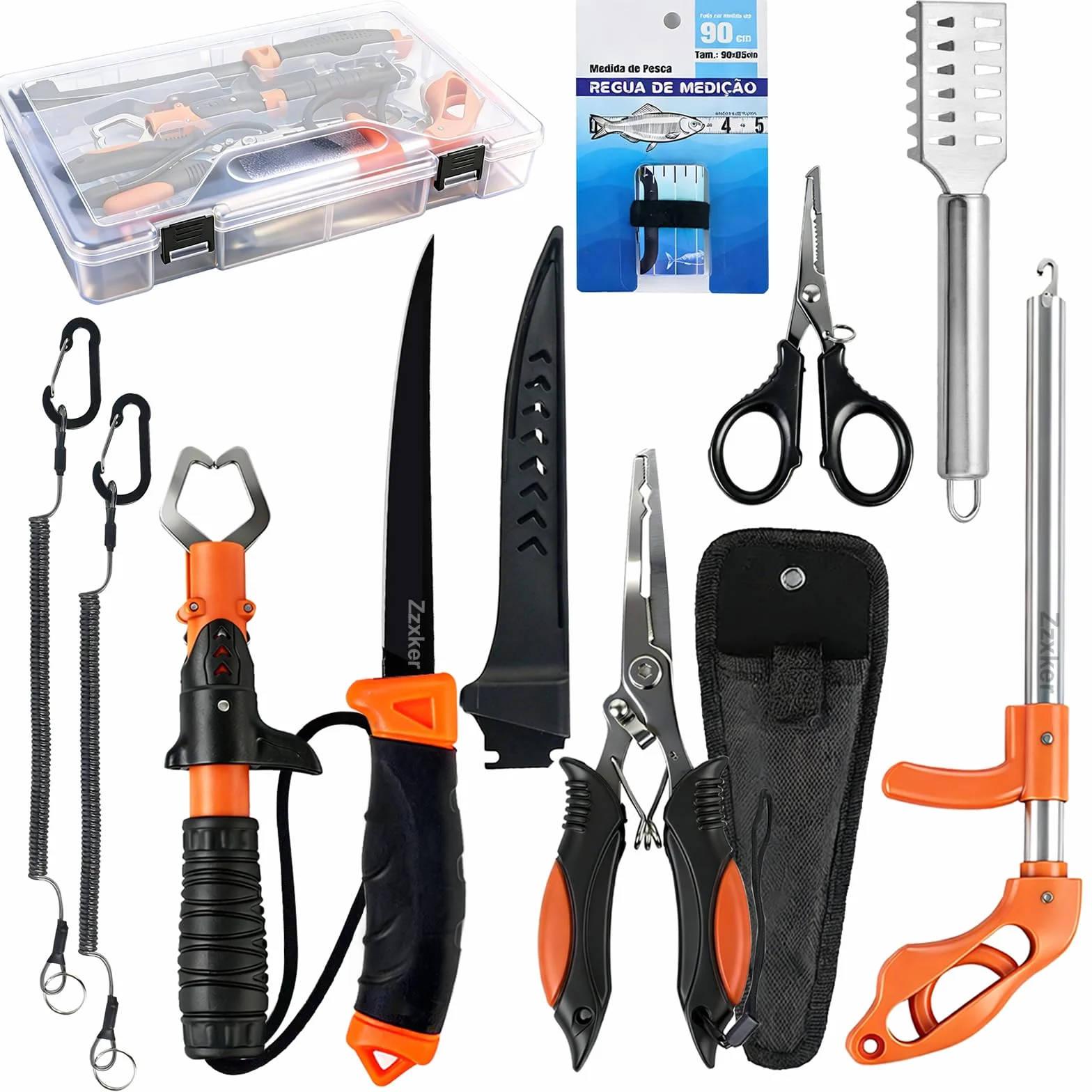 Conjunto de Pesca Completo para Principiantes y Profesionales,Kit de Accesorios de Pesca Multifuncional Que Incluye Cuchillo de Filetear,Pinza para Pesca,Agarre de Labios para Pescado