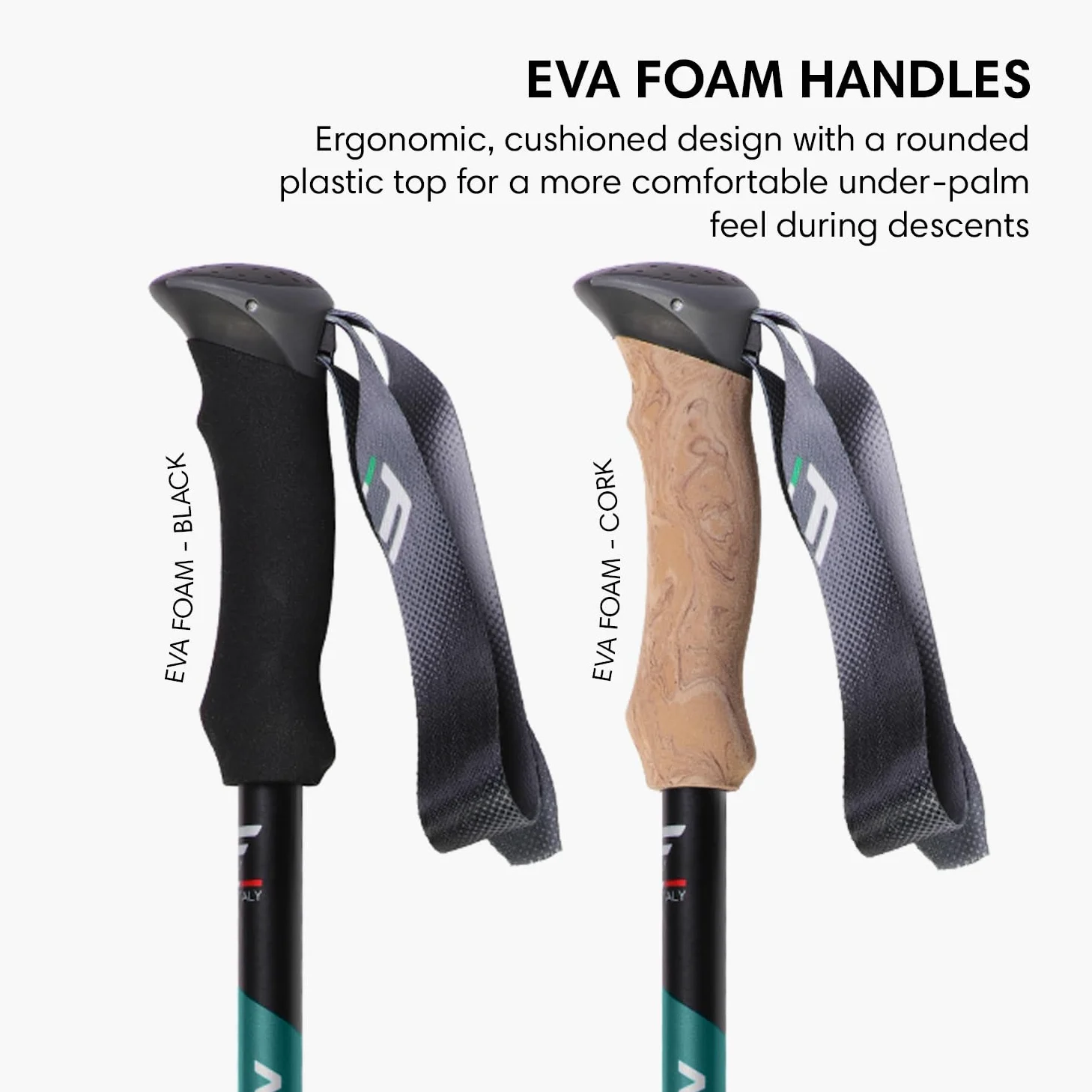 Fizan 3 Bastones de Senderismo compactos – Bastones de Senderismo ultraligeros de 5.6 onzas, para mochileros, Ajustables, Plegables, Ajuste Personalizado, agarres de EVA, Bastones de Aluminio