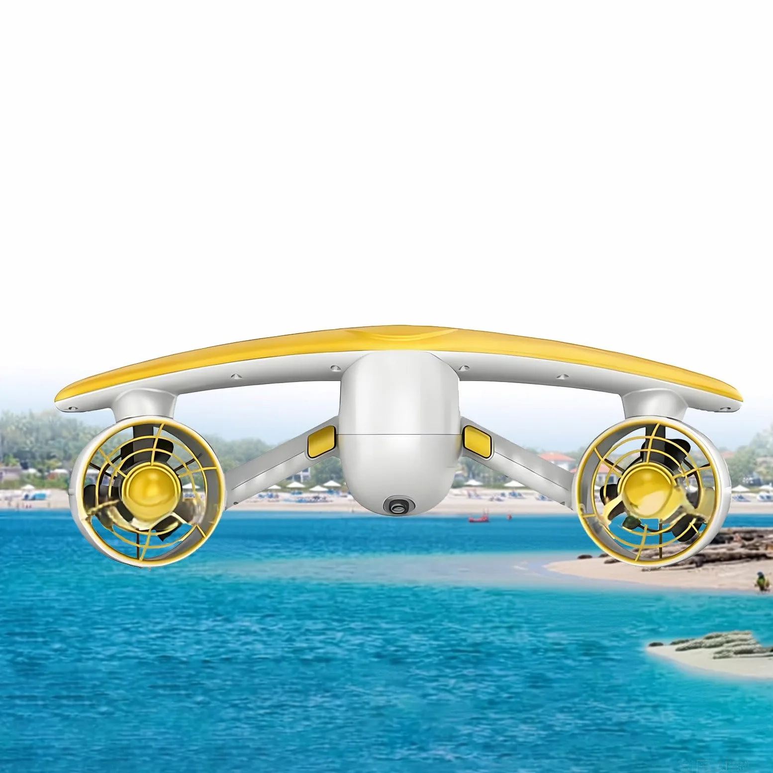 Scooter acuático, Scooter Submarino para Adultos,Scooter acuático con Doble Motor,Soporte para cámara de acción,Doble Motor,Profundidad de inmersión de 50m,para Aventuras Marinas Yellow