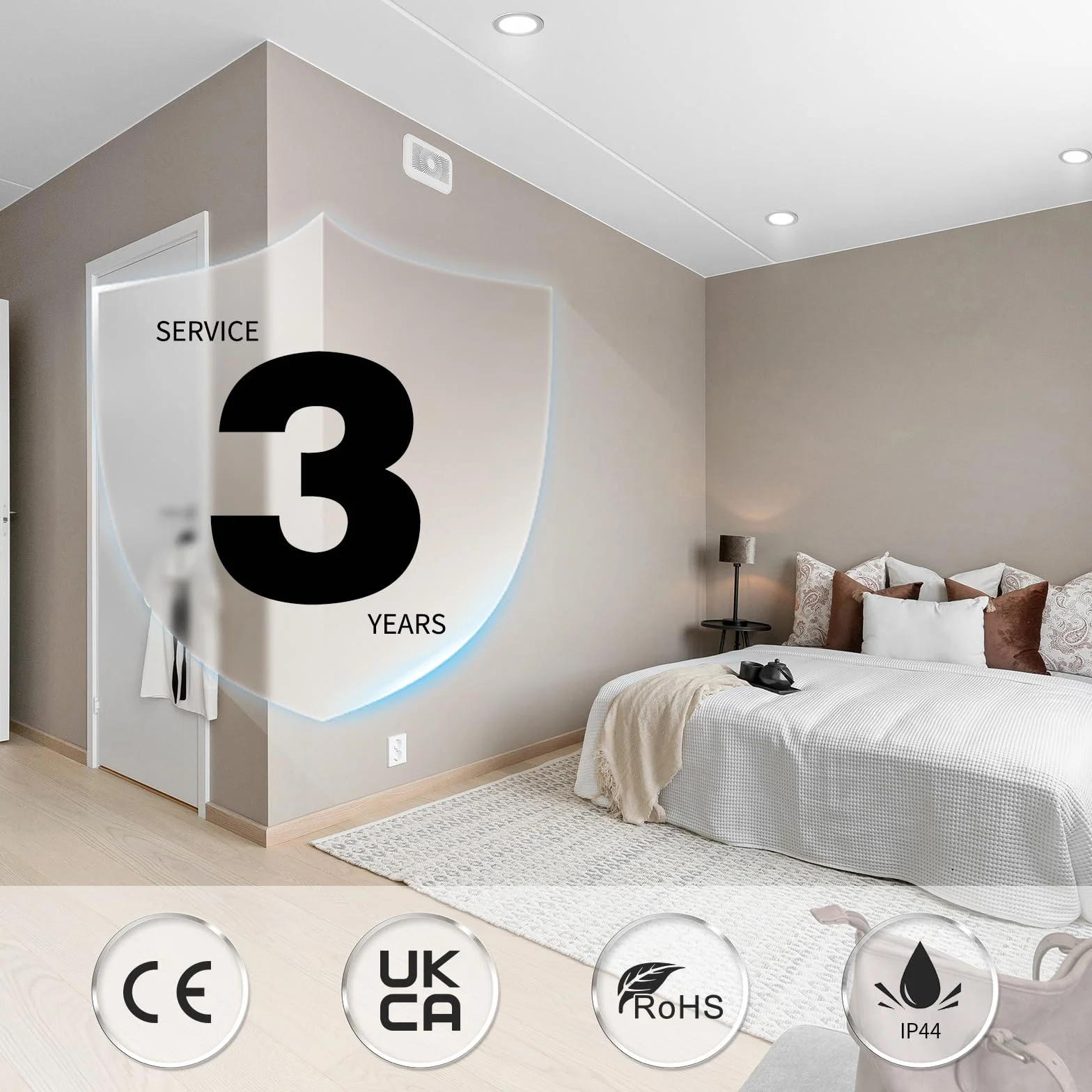 Focos LED empotrables 7W IP44 blanco cálido frío 3000K 4000K 6000K Ø95-110mm Lote 20