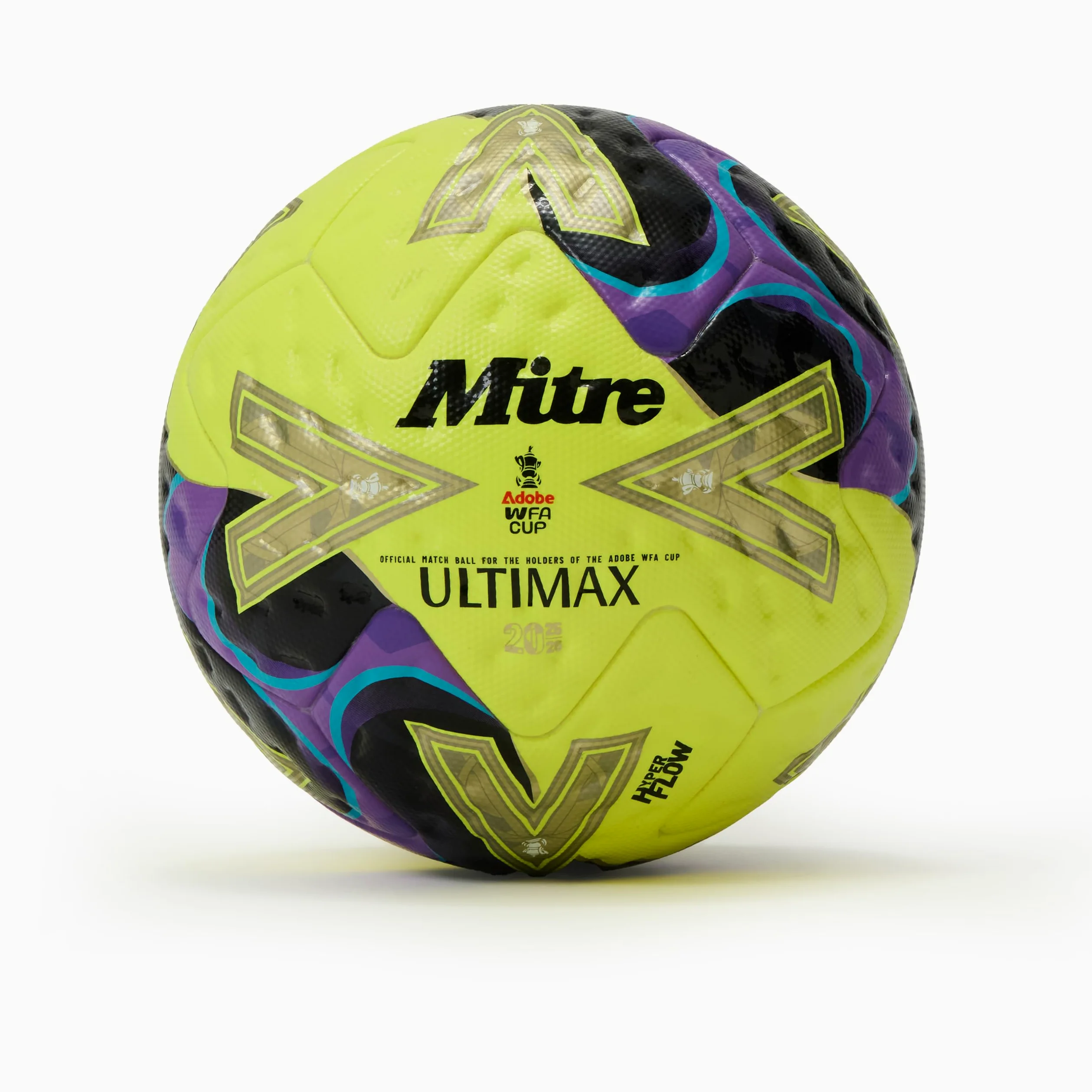 Mitre WFA Cup Winn R Ultimax Pro2526 Fútbol para Unisex Adulto, Verde/Gold/Púrpura, 5