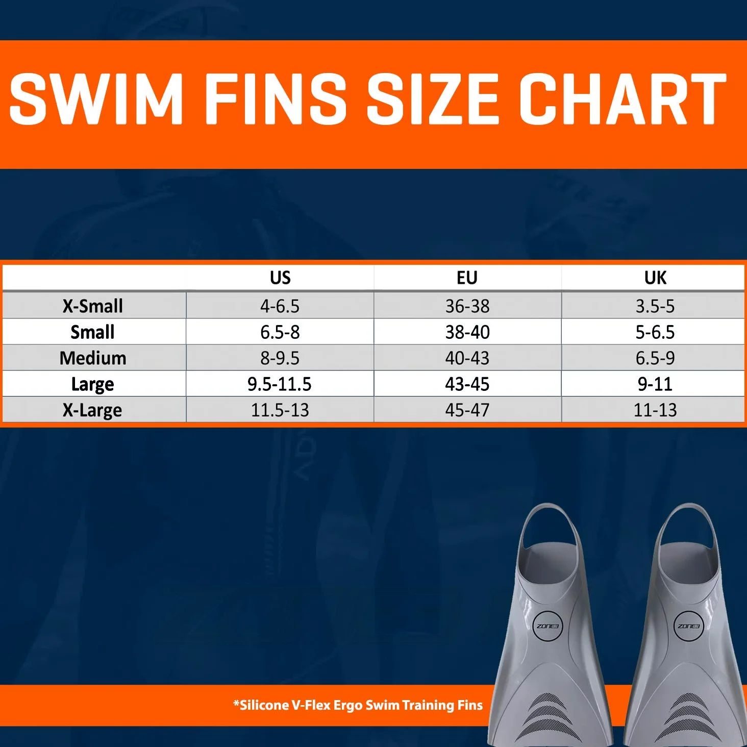 ZONE3 Aletas de Entrenamiento de natación Ergo de Silicona V-Flex