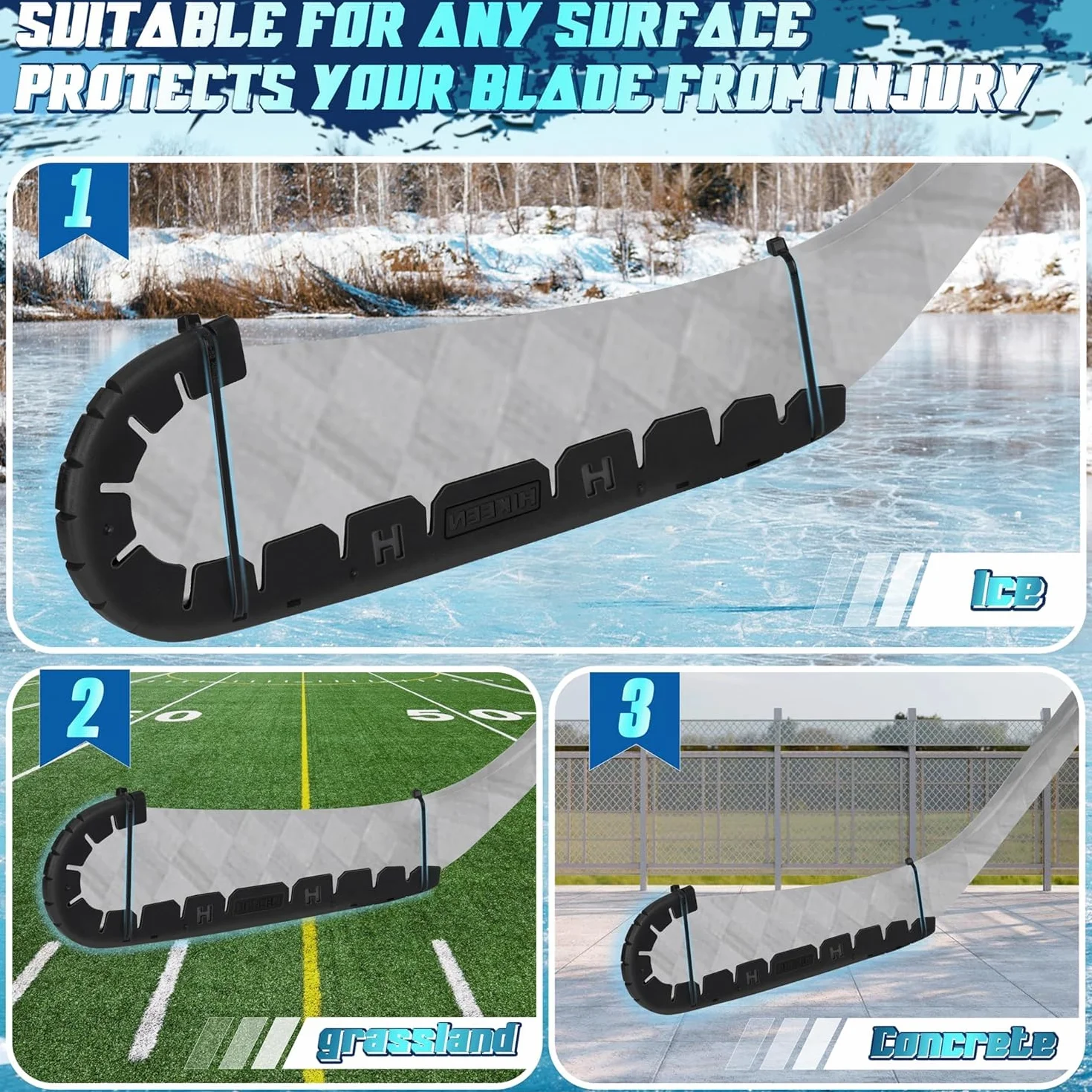 BOOSTEADY Protector de hoja con 25 lazos envolventes, protector de hoja de hockey resistente al desgaste para entrenamiento fuera del hielo, hockey callejero, hockey sobre hielo universal, apto para