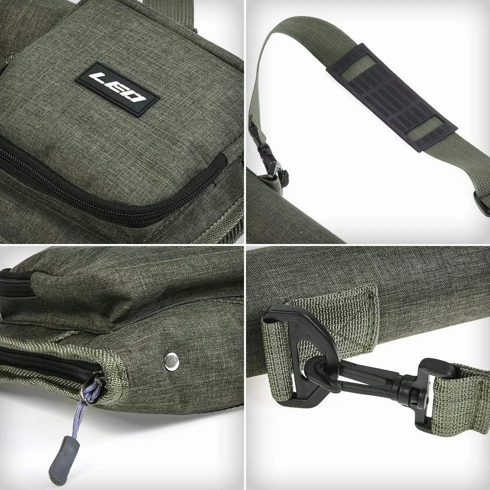 Lixada Estuche para caña de Pescar con Mosca, Bolsa de Aparejos de Pesca portátil, Bolsa de Almacenamiento de caña de Pescar de Lona, carretes de Mosca, Estuche de Transporte Duradero