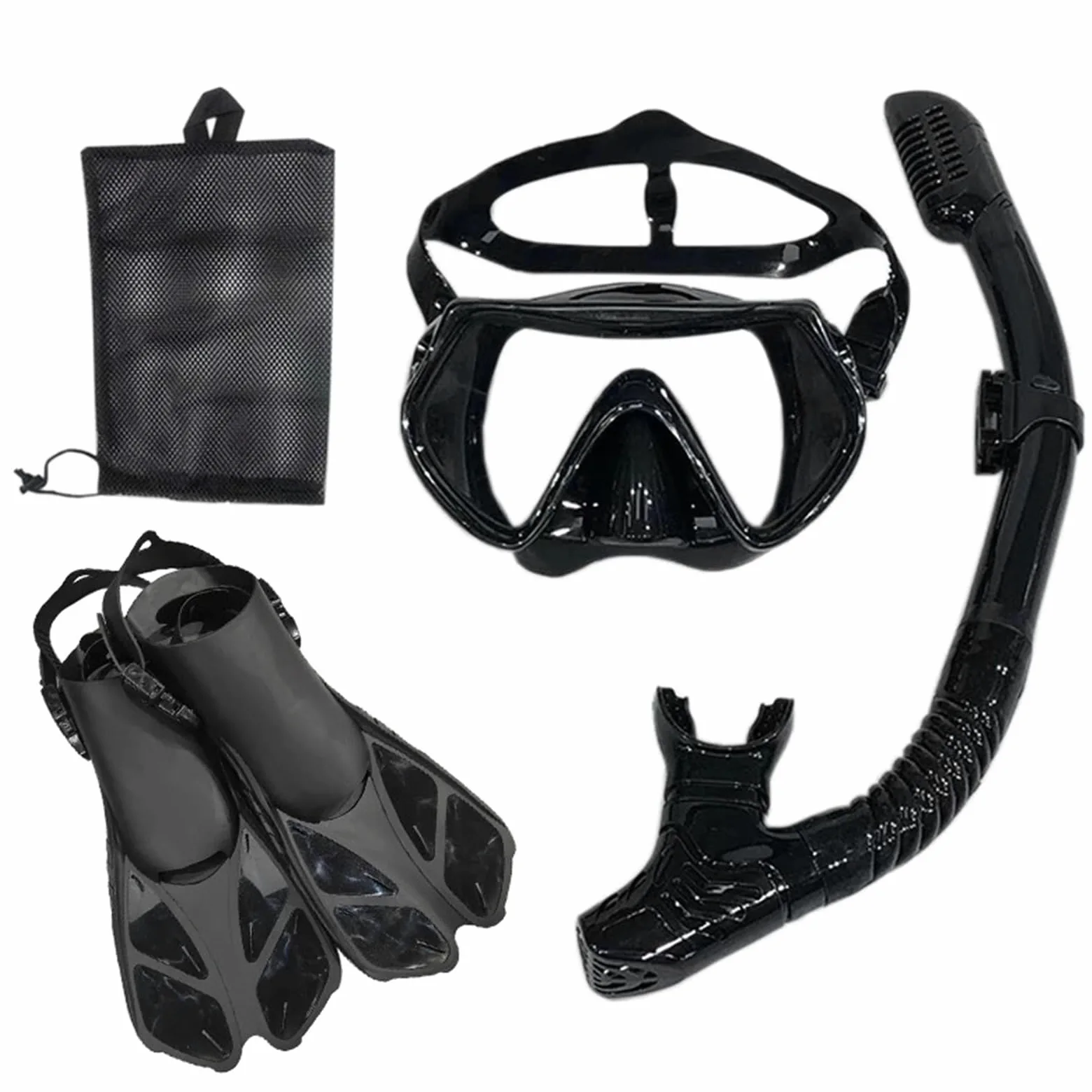 Buceo Máscara de Snorkel Máscara de Buceo y Gafas de Buceo con Tubo de respiración, Conjunto de Tubo de natación para Adultos Unisex(Lake Blue Black,S/M)